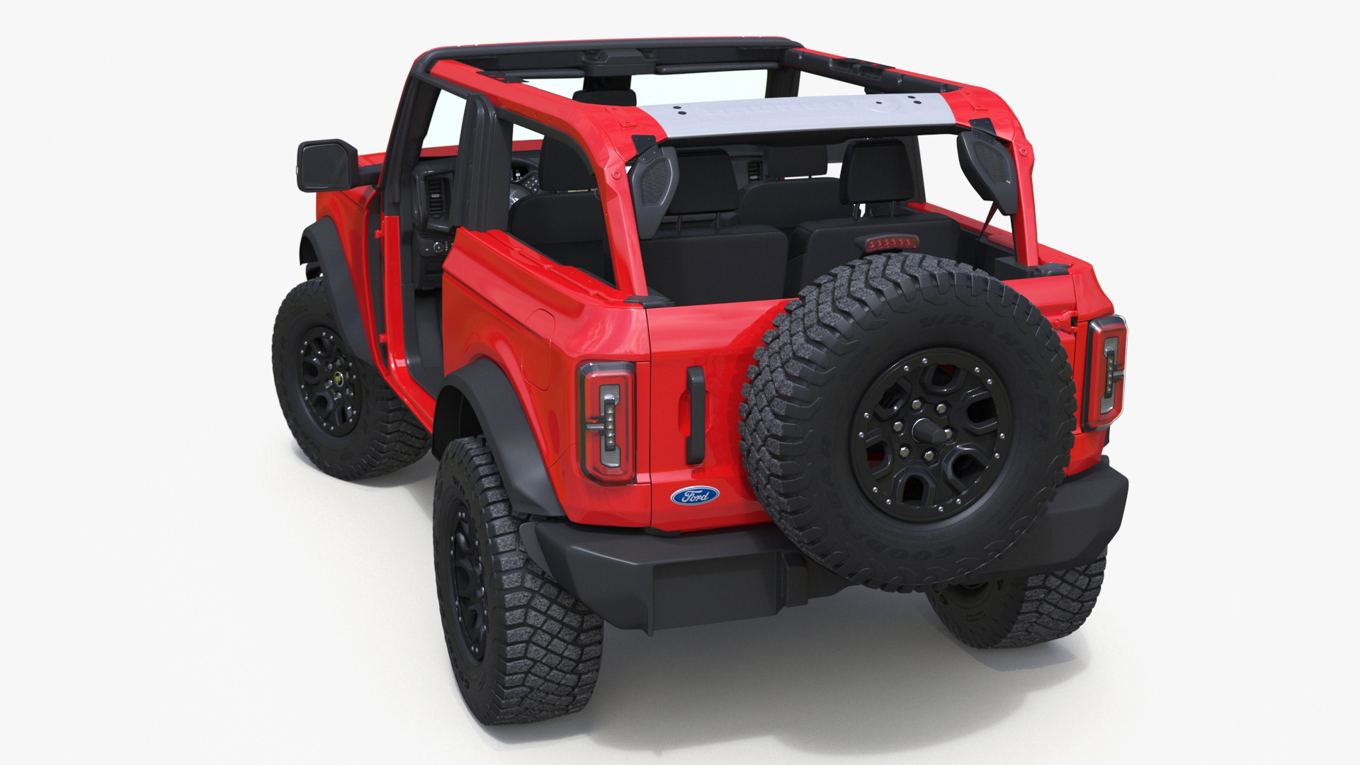 3D model 4X4 Ford Bronco Two Door Race Red Rigged