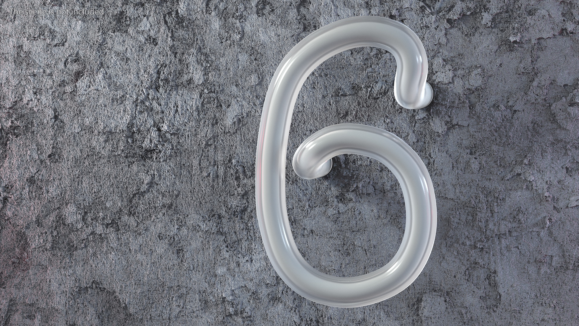 Neon Tube Light Number 6 3D model