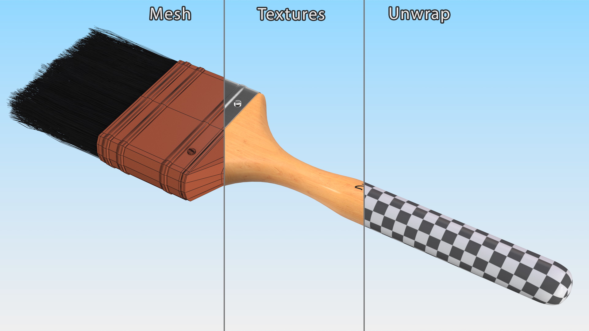 3D model Realistic Paint Brush Fur