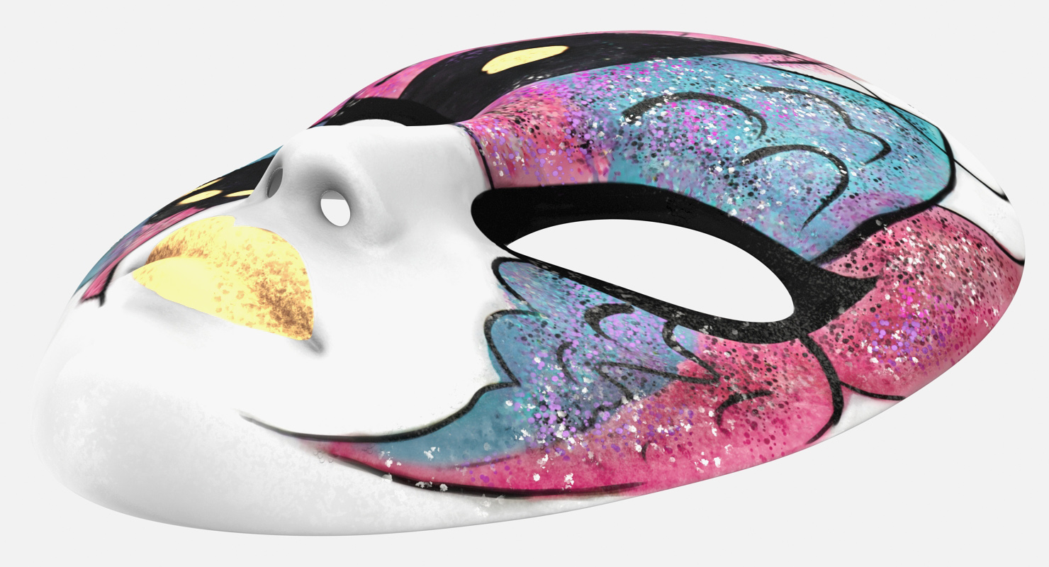 Porcelain Wall Decor Female Mask 3D