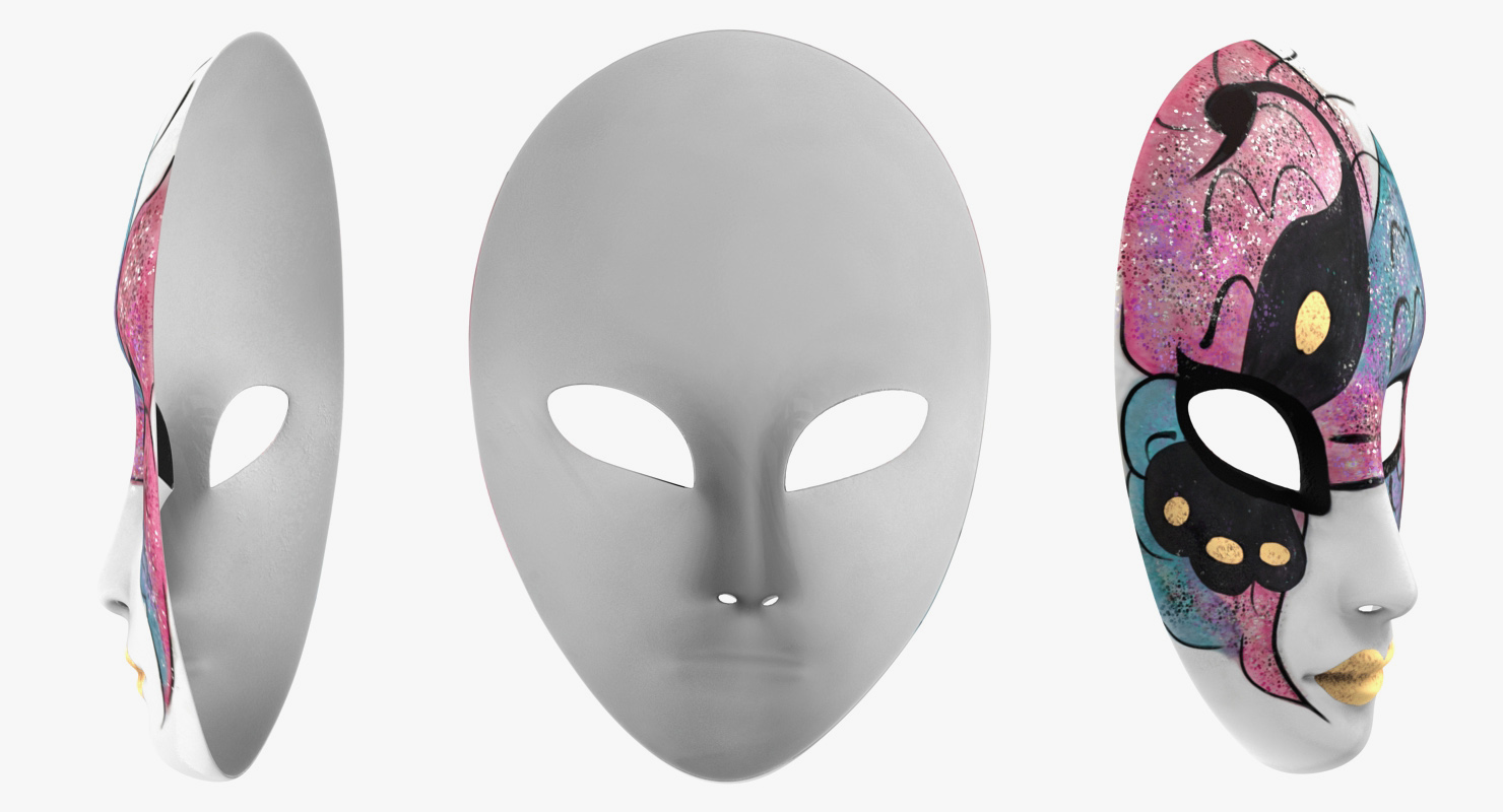 Porcelain Wall Decor Female Mask 3D