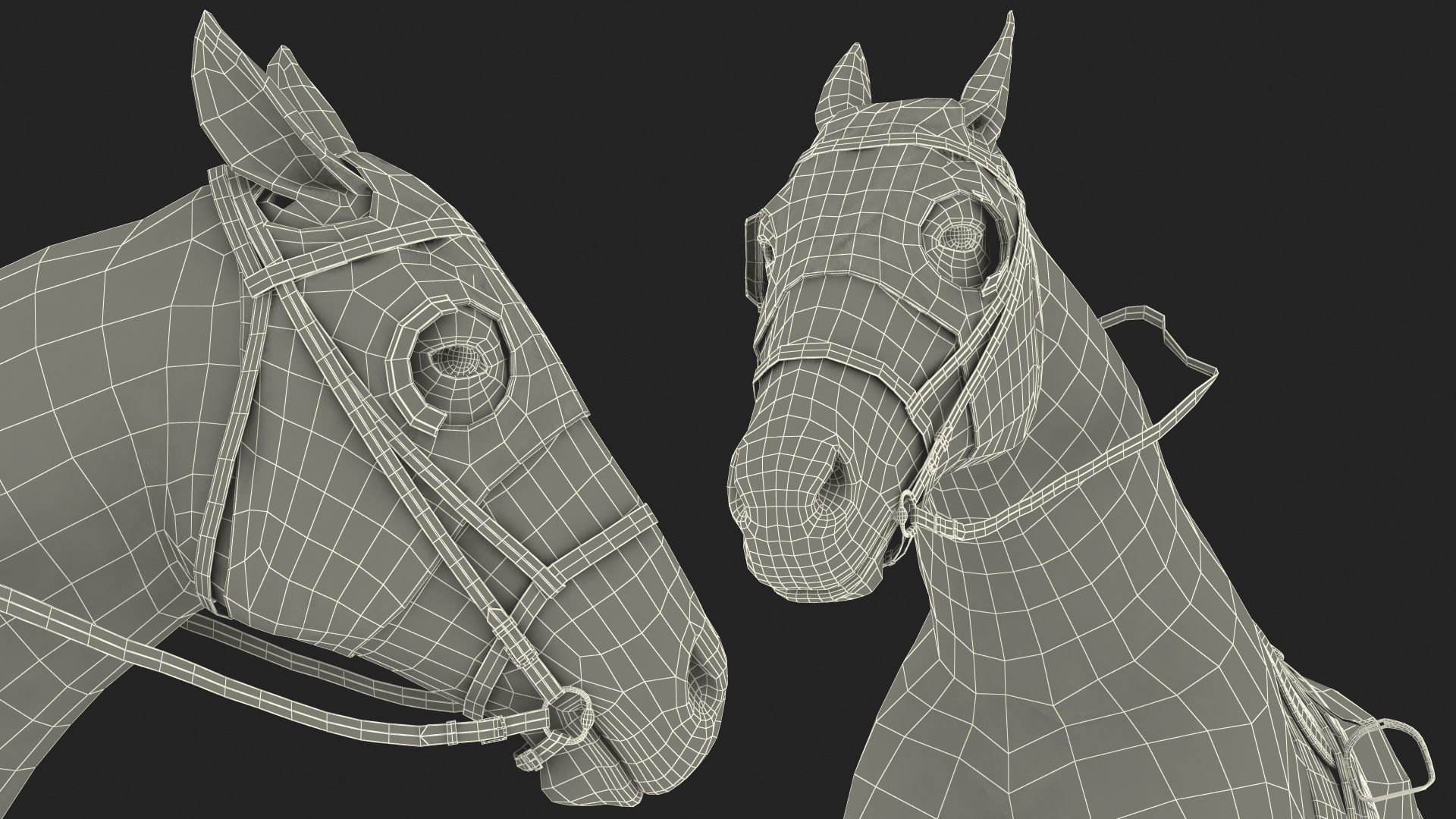 3D model Jumping Black Racing Horse Fur
