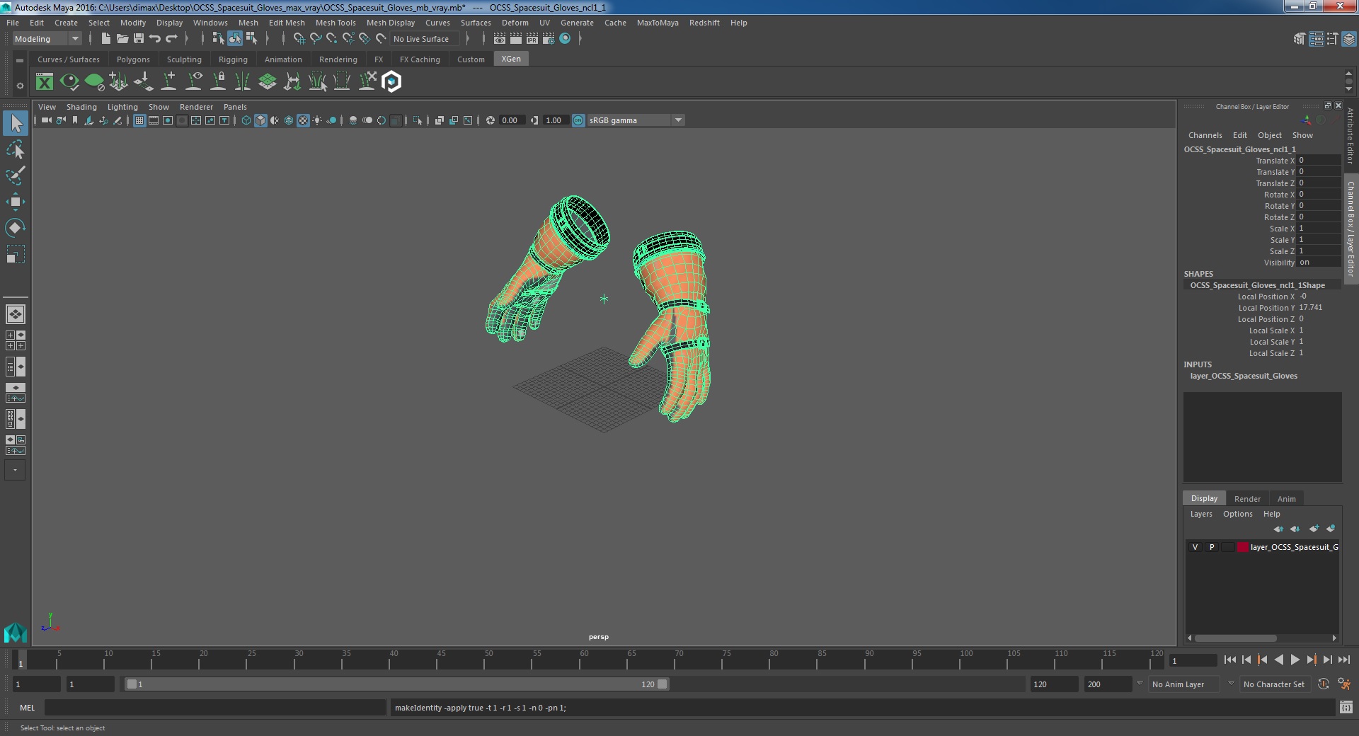 3D OCSS Spacesuit Gloves