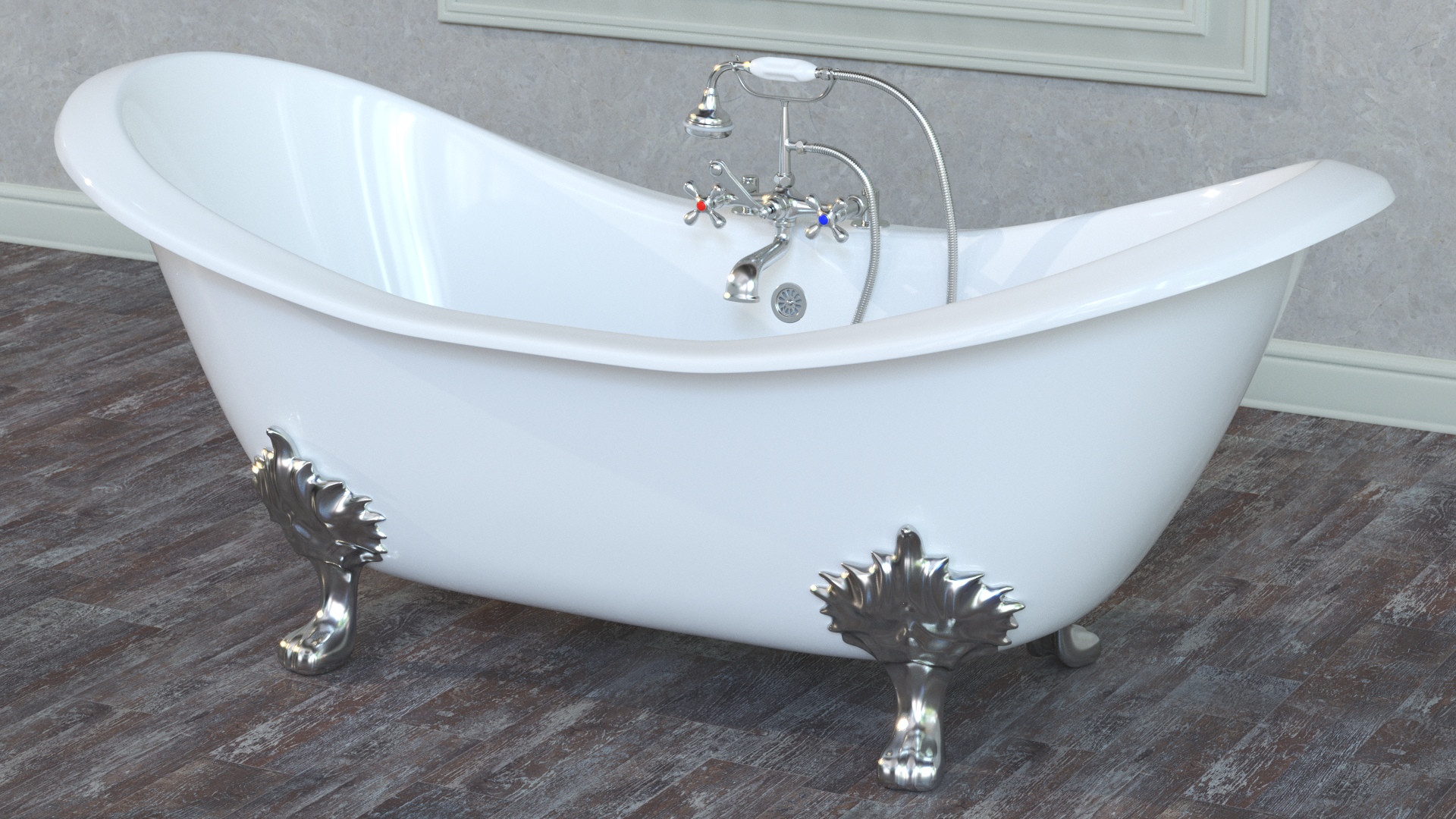 Double Slipper Clawfoot Tub