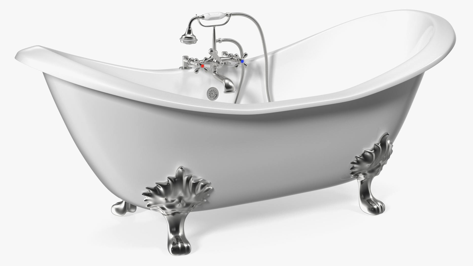 Double Slipper Clawfoot Tub 3D