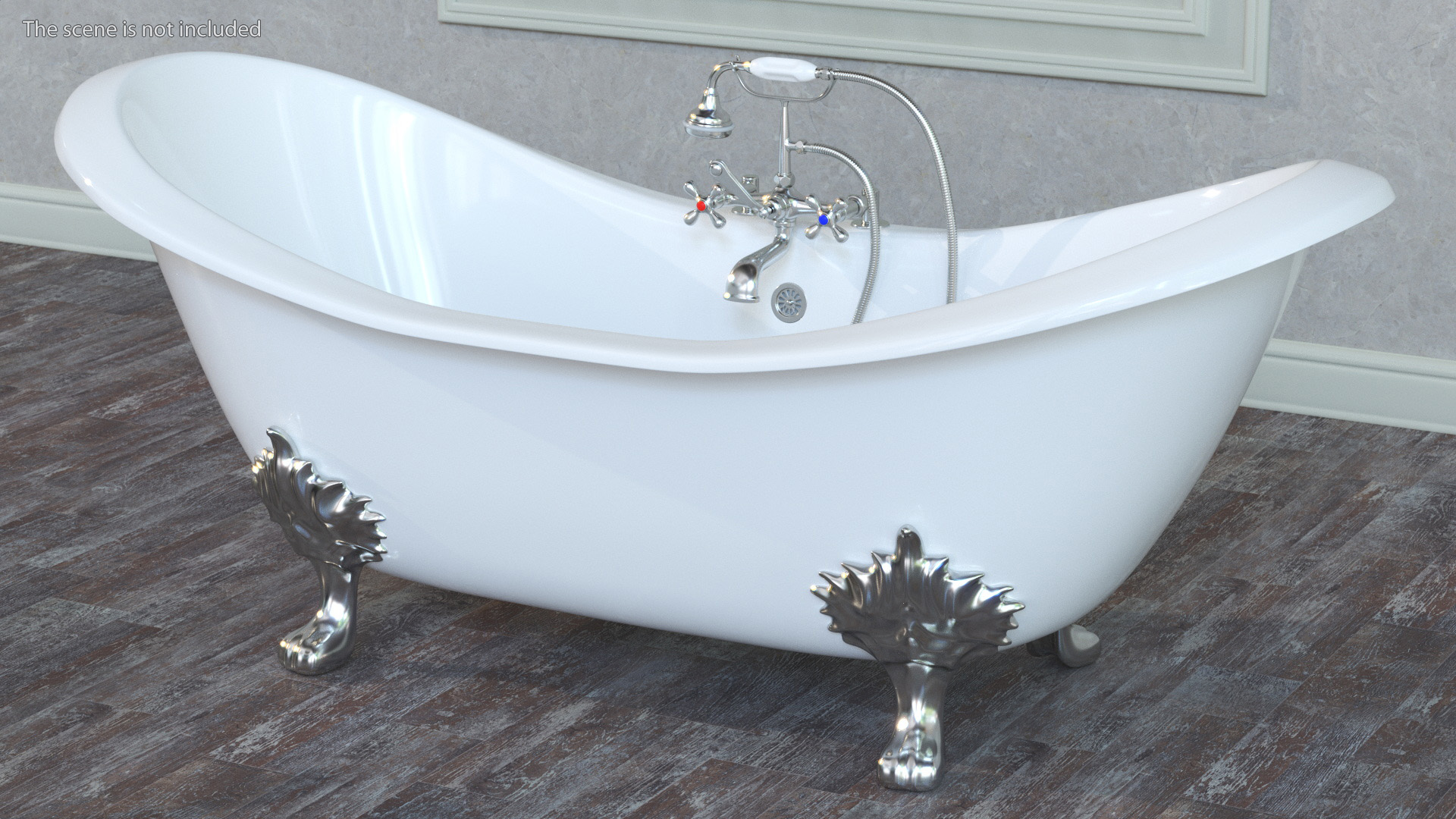 Double Slipper Clawfoot Tub 3D