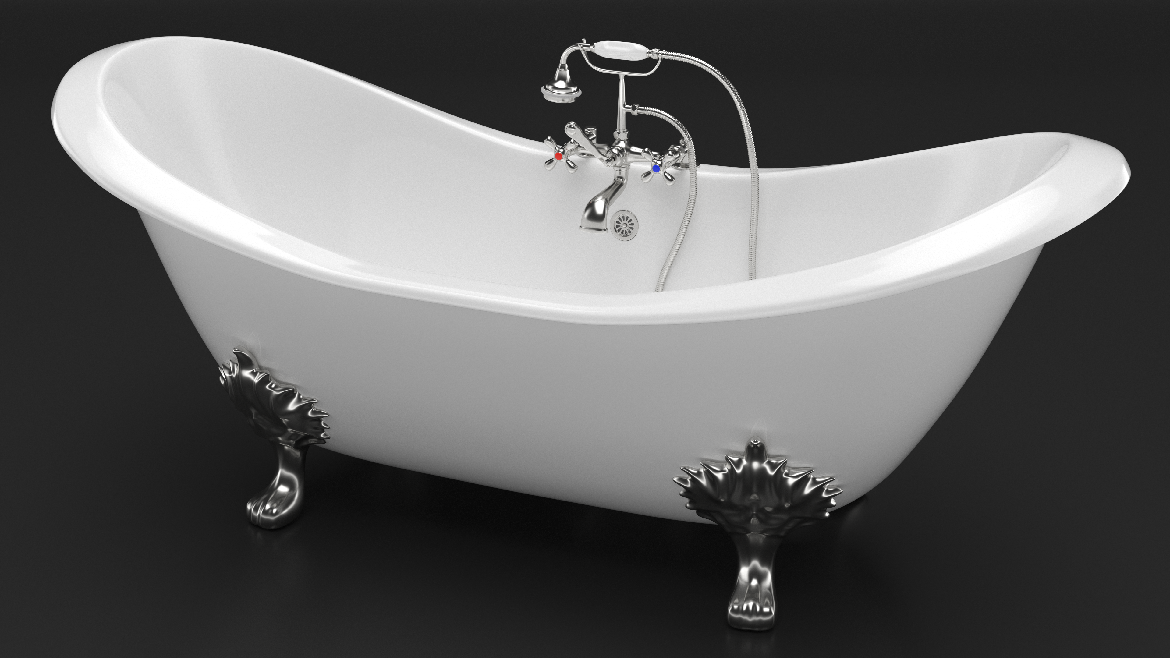 Double Slipper Clawfoot Tub, view 12