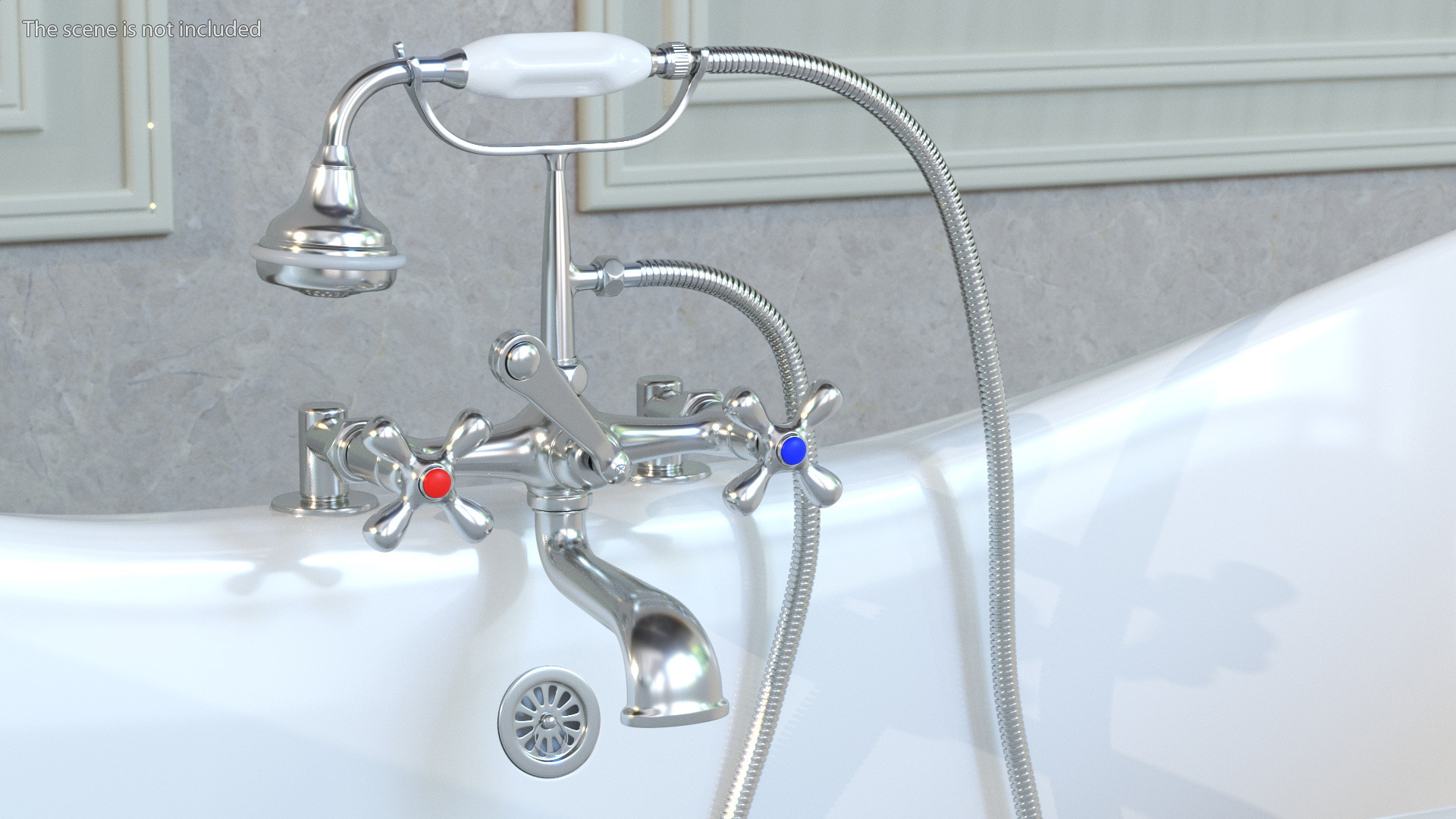 Double Slipper Clawfoot Tub 3D