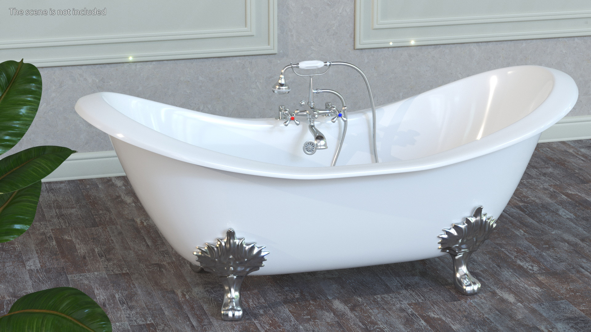 Double Slipper Clawfoot Tub 3D