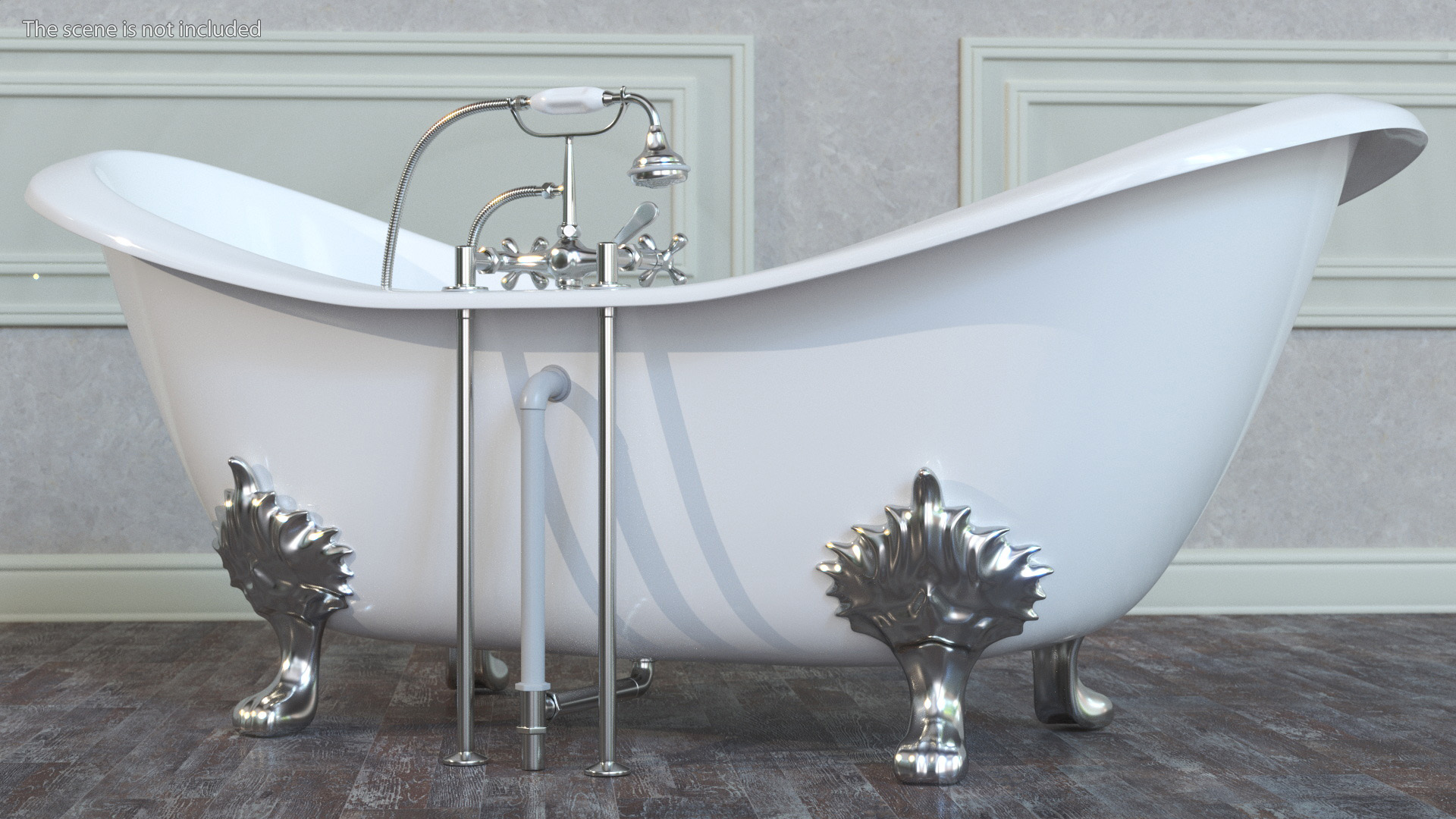 Double Slipper Clawfoot Tub 3D