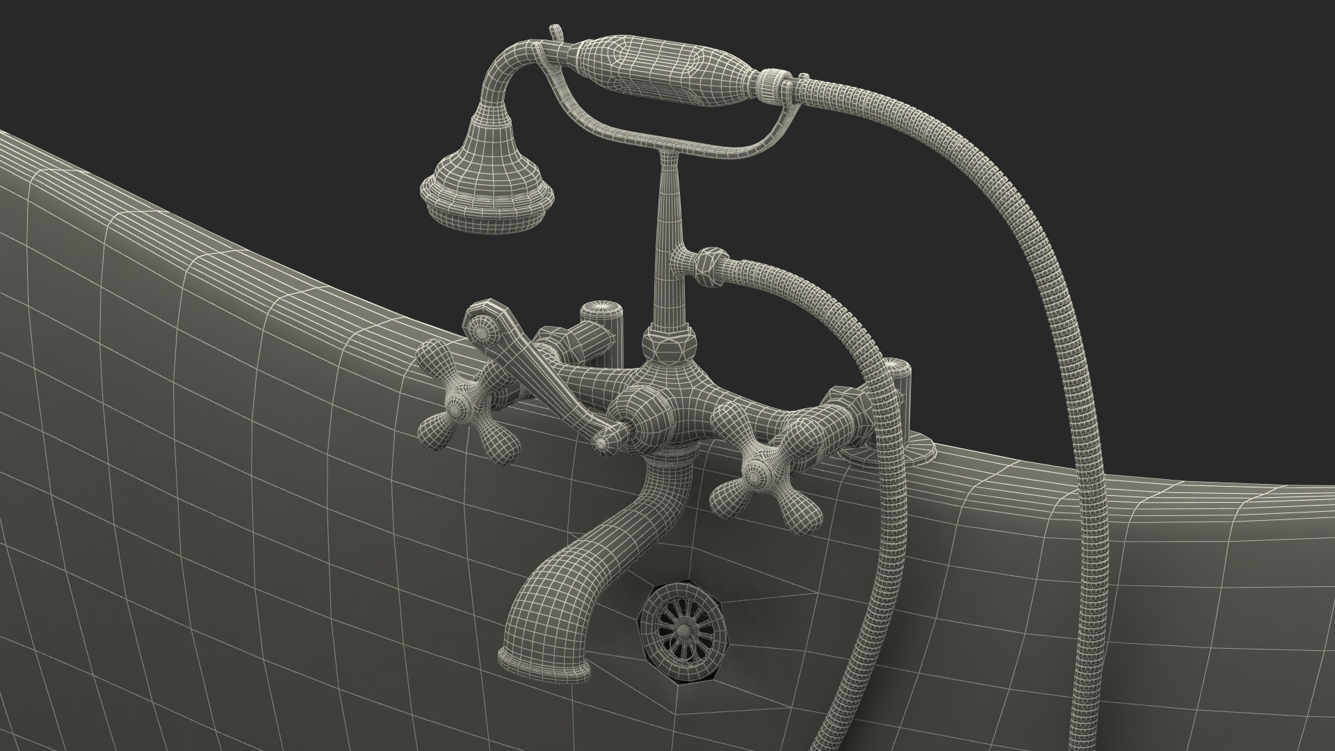 Double Slipper Clawfoot Tub 3D