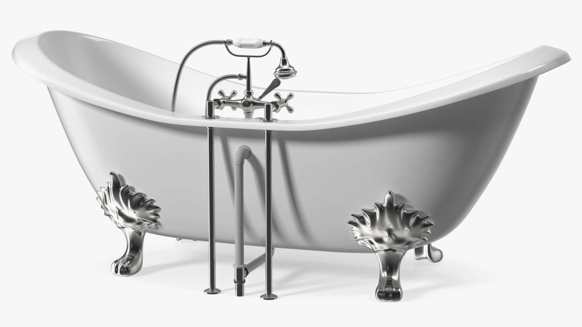 Double Slipper Clawfoot Tub 3D