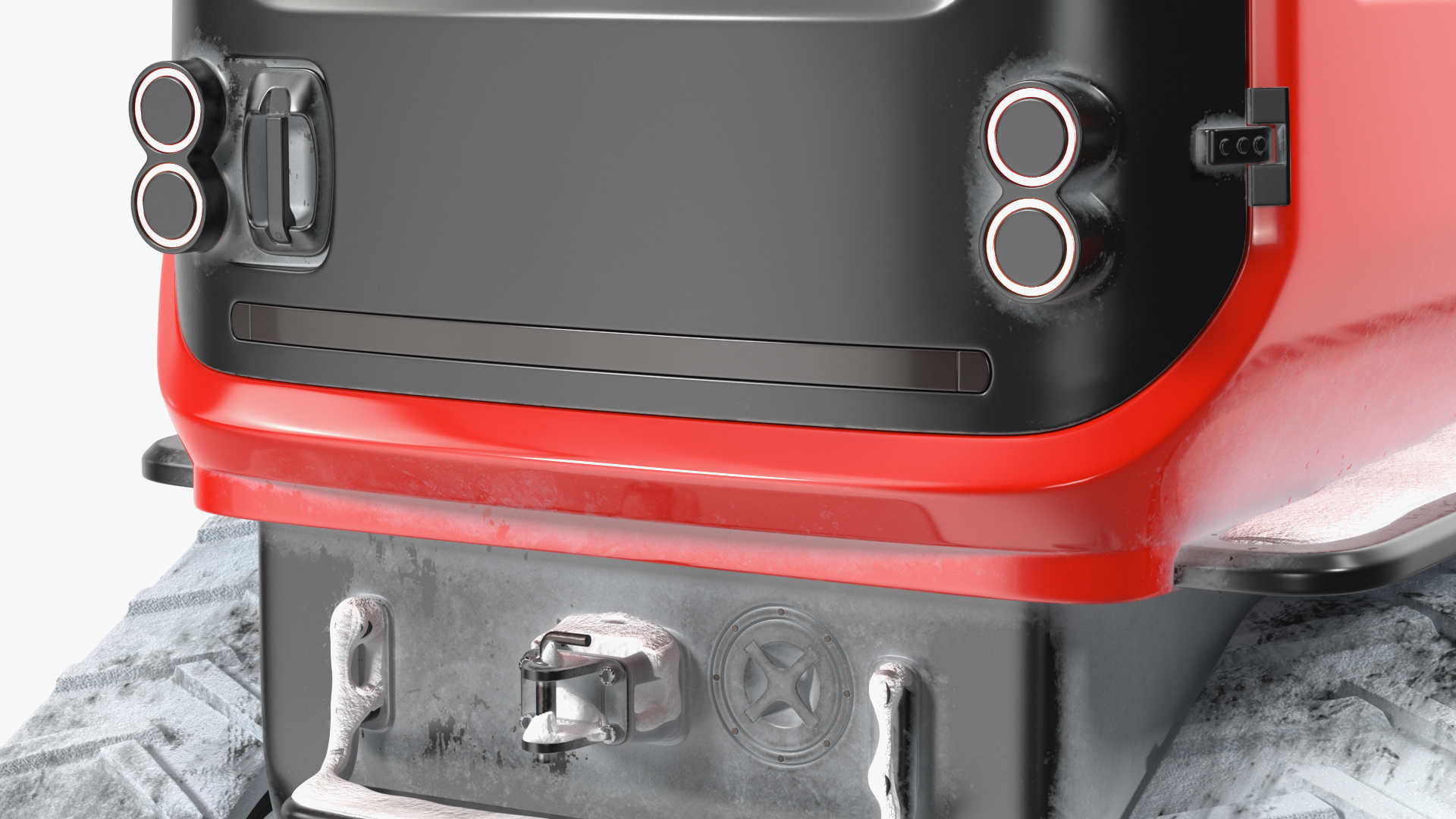 3D Red Snowy Arctica Vehicle Simple Interior Rigged model