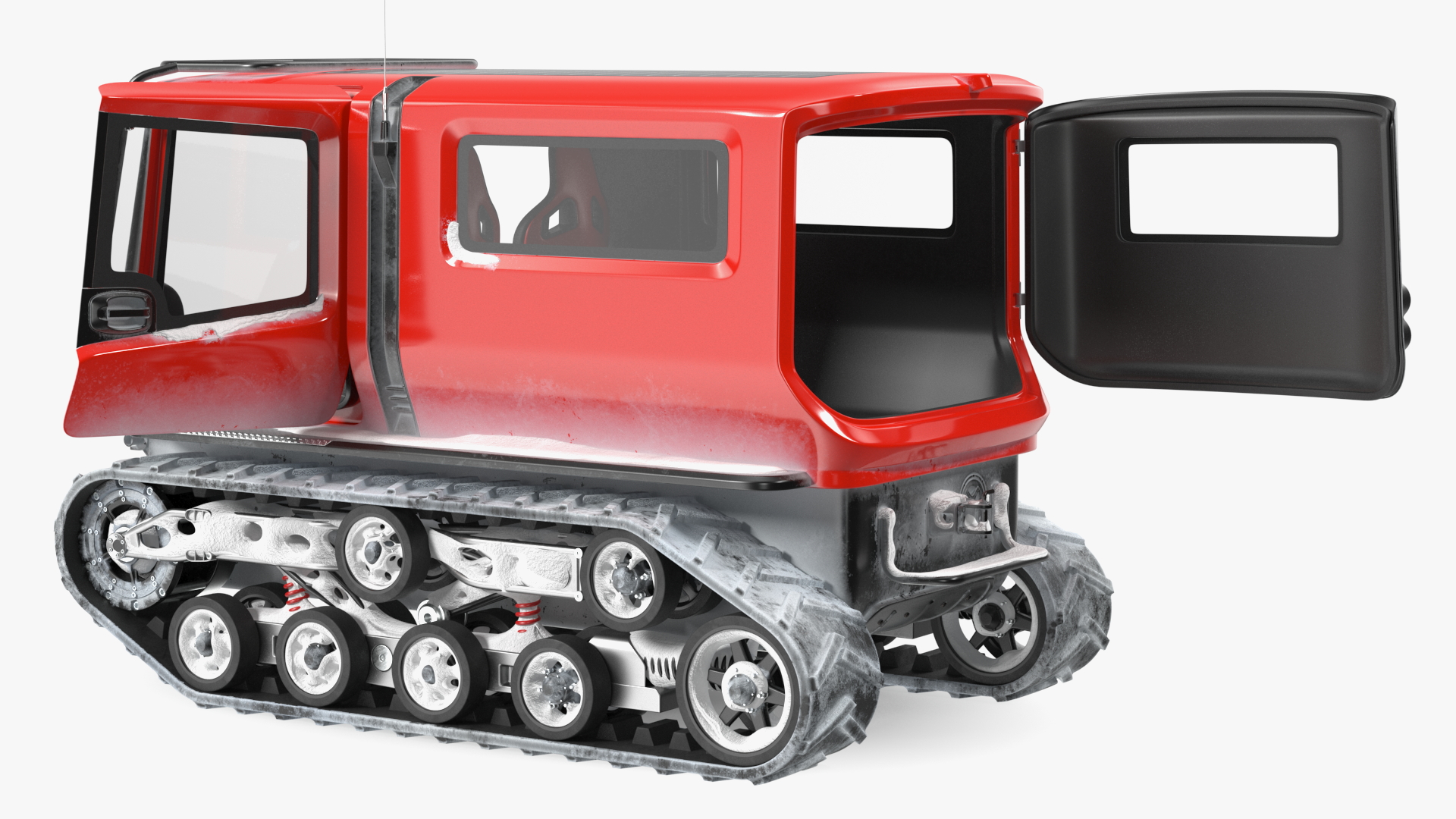 3D Red Snowy Arctica Vehicle Simple Interior Rigged model