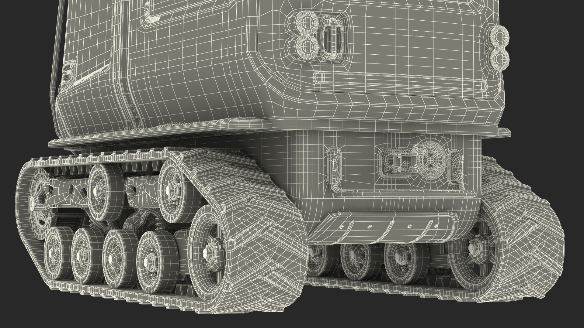 3D Red Snowy Arctica Vehicle Simple Interior Rigged model