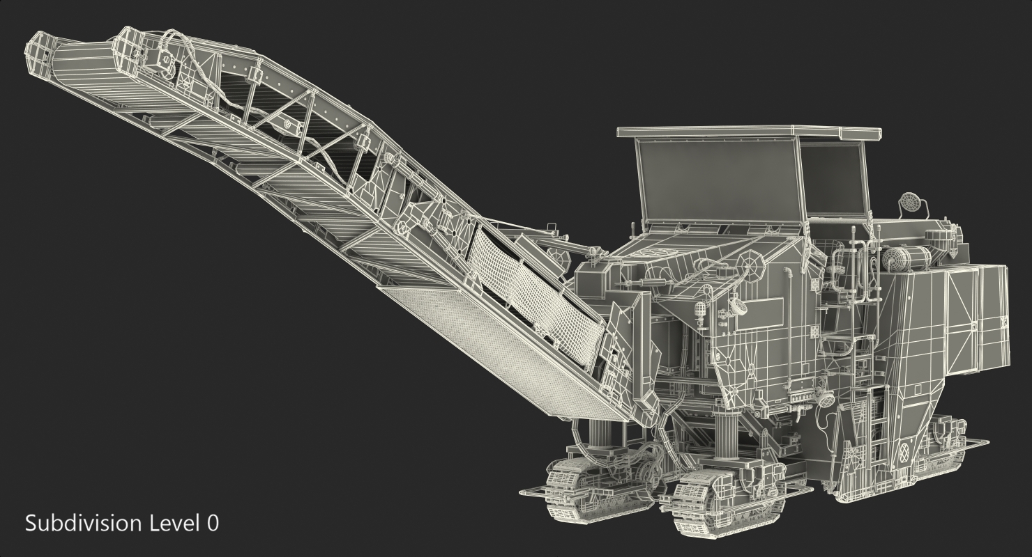 Dirty Asphalt Milling Machine Generic 3D