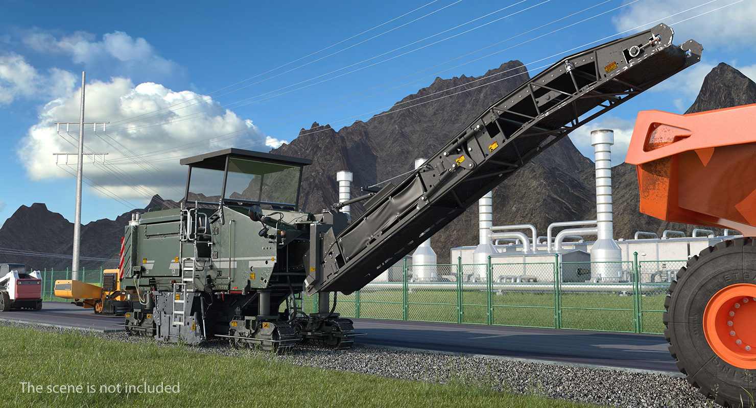 Dirty Asphalt Milling Machine Generic 3D