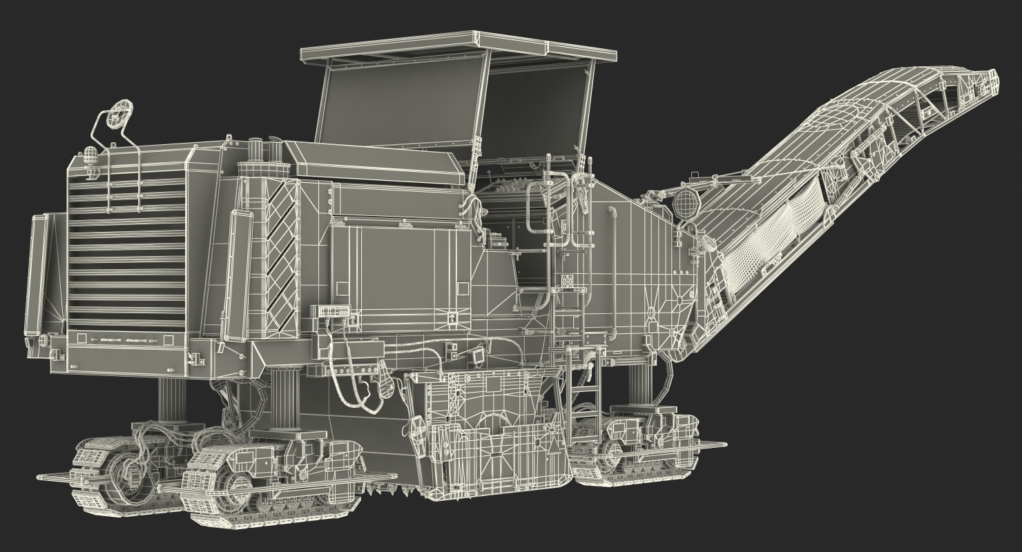 Dirty Asphalt Milling Machine Generic 3D