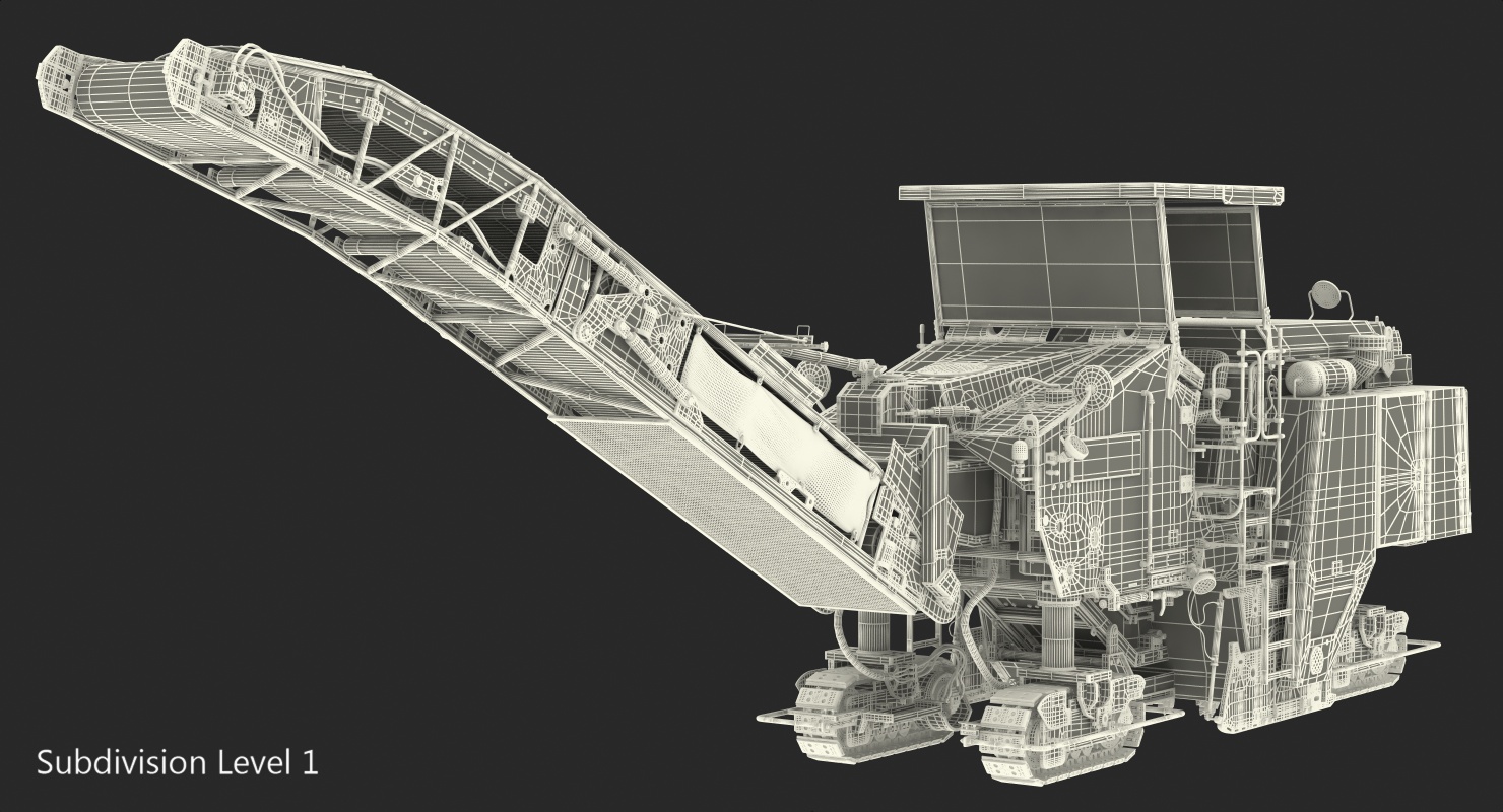 Dirty Asphalt Milling Machine Generic 3D