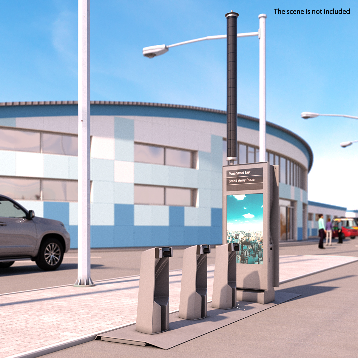 Bicycle Sharing Station Empty Generic 3D