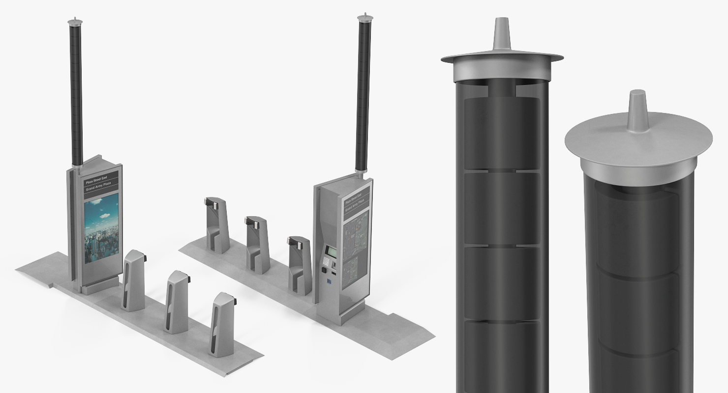 Bicycle Sharing Station Empty Generic 3D