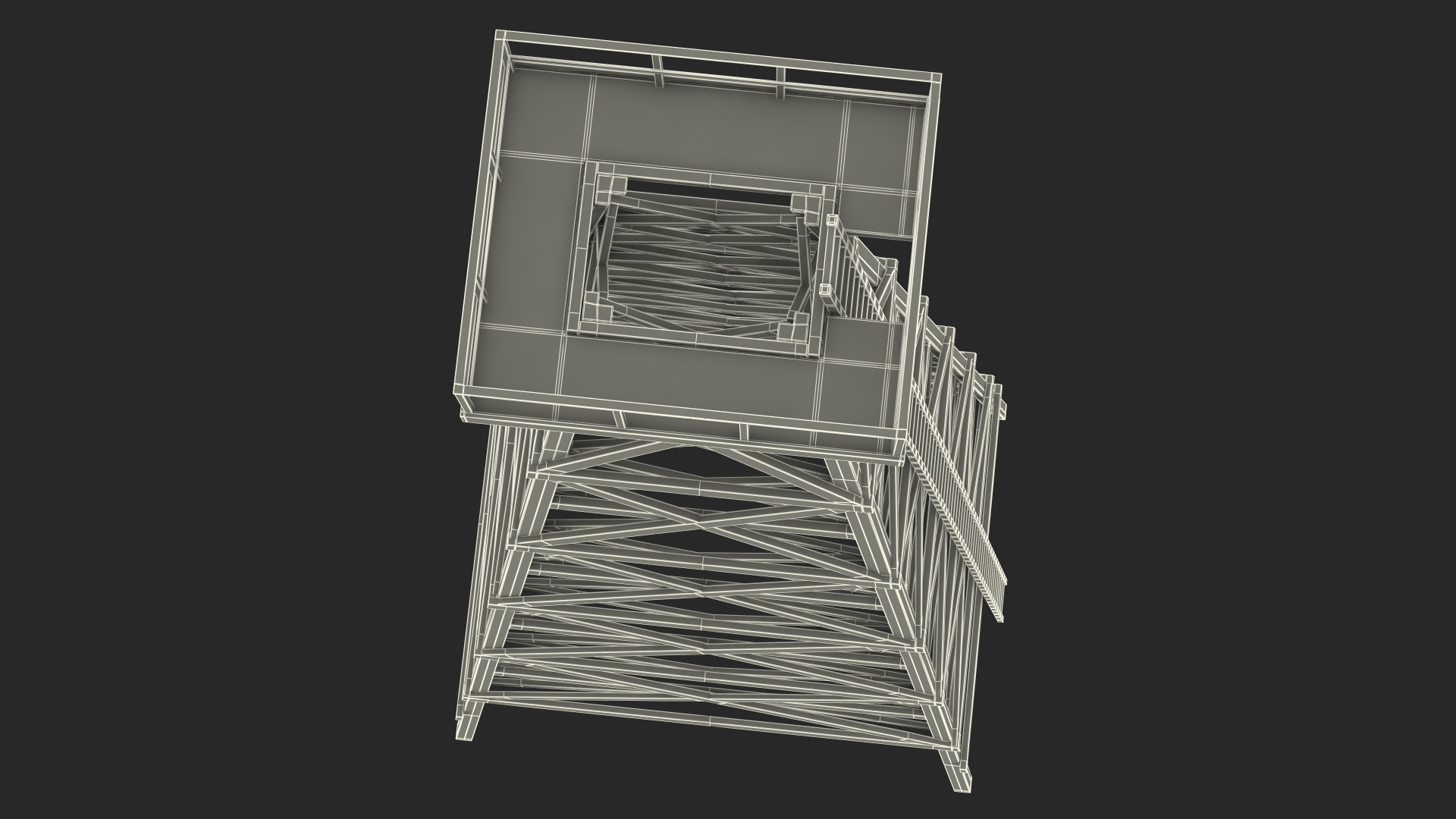 3D model Wooden Derrick Tower