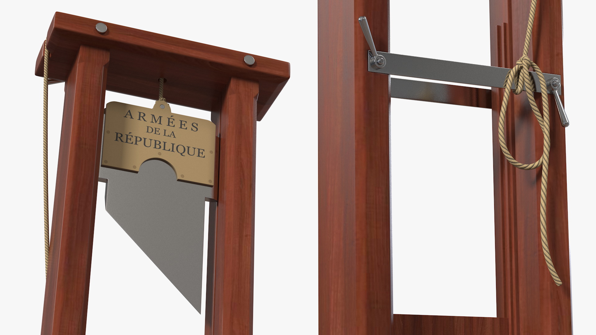 3D Vintage 19th Century French Guillotine model