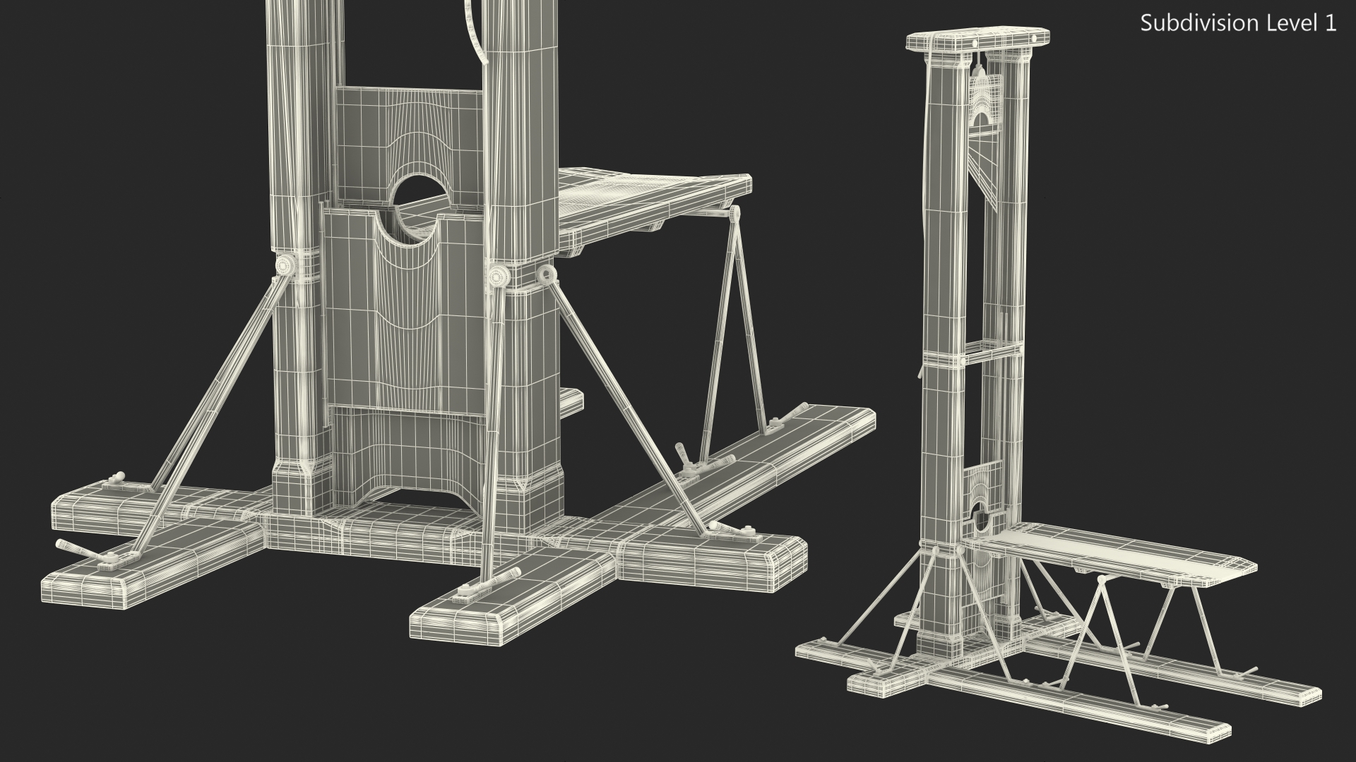 3D Vintage 19th Century French Guillotine model