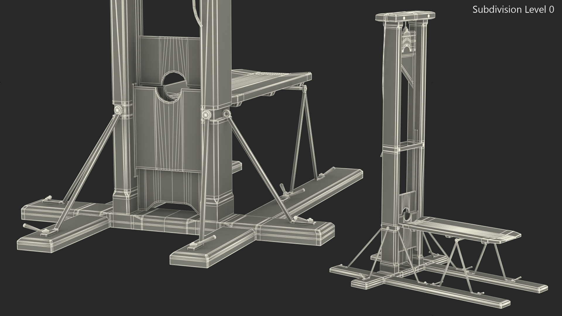3D Vintage 19th Century French Guillotine model