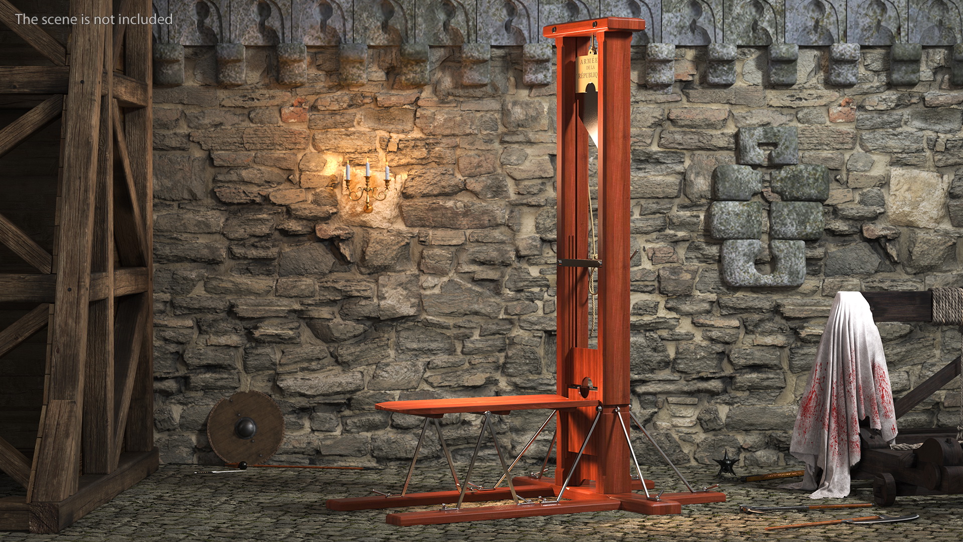 3D Vintage 19th Century French Guillotine model