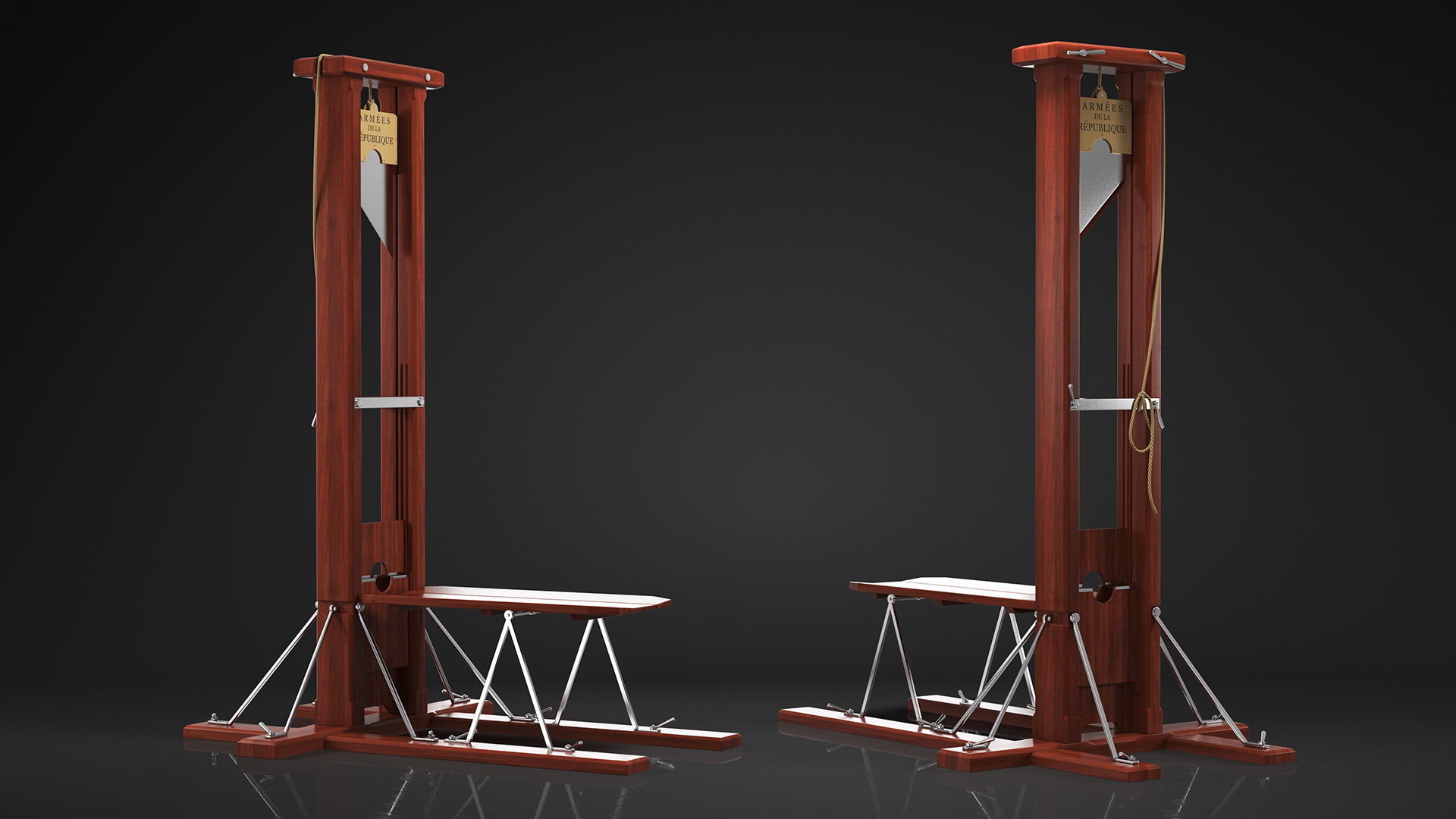 3D Vintage 19th Century French Guillotine model