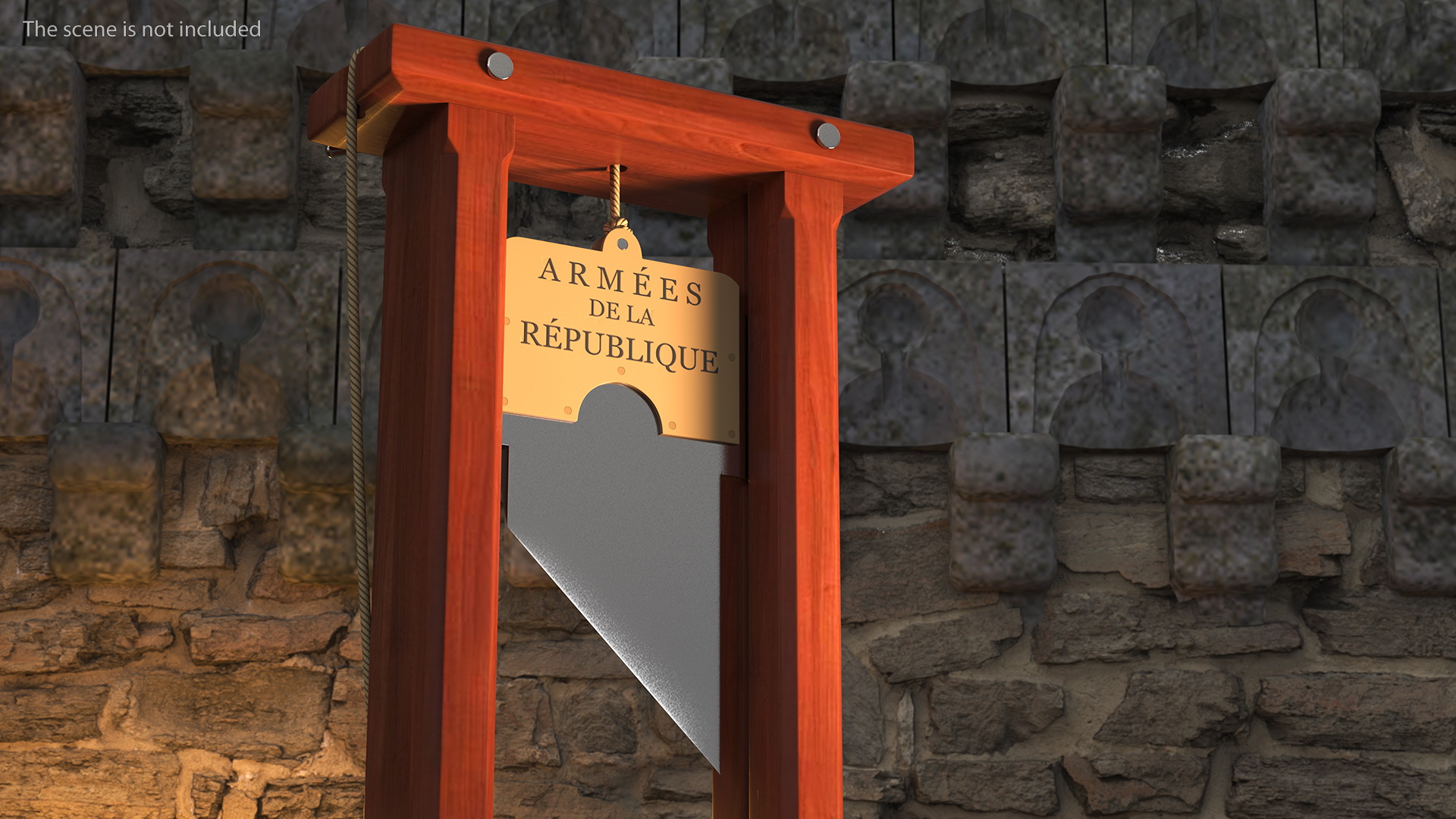 3D Vintage 19th Century French Guillotine model