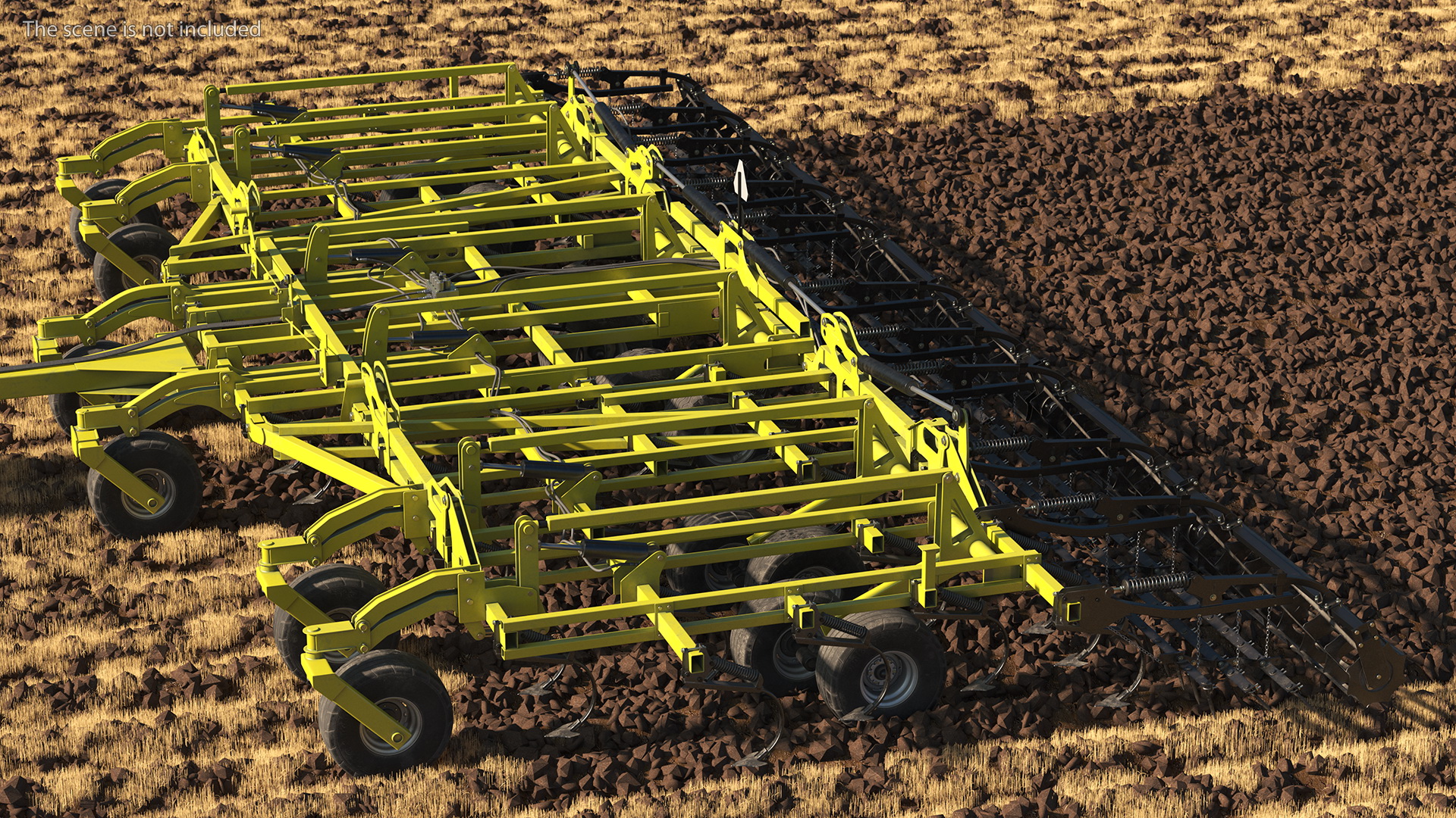 Vintage Tractor Ferguson 698 with Seedbed Cultivator Rigged 3D model