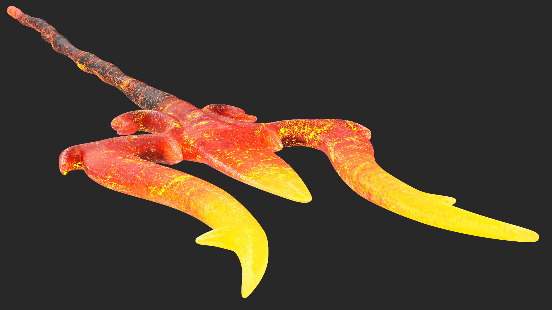 Devil Character with Trident Rigged for Maya 3D model
