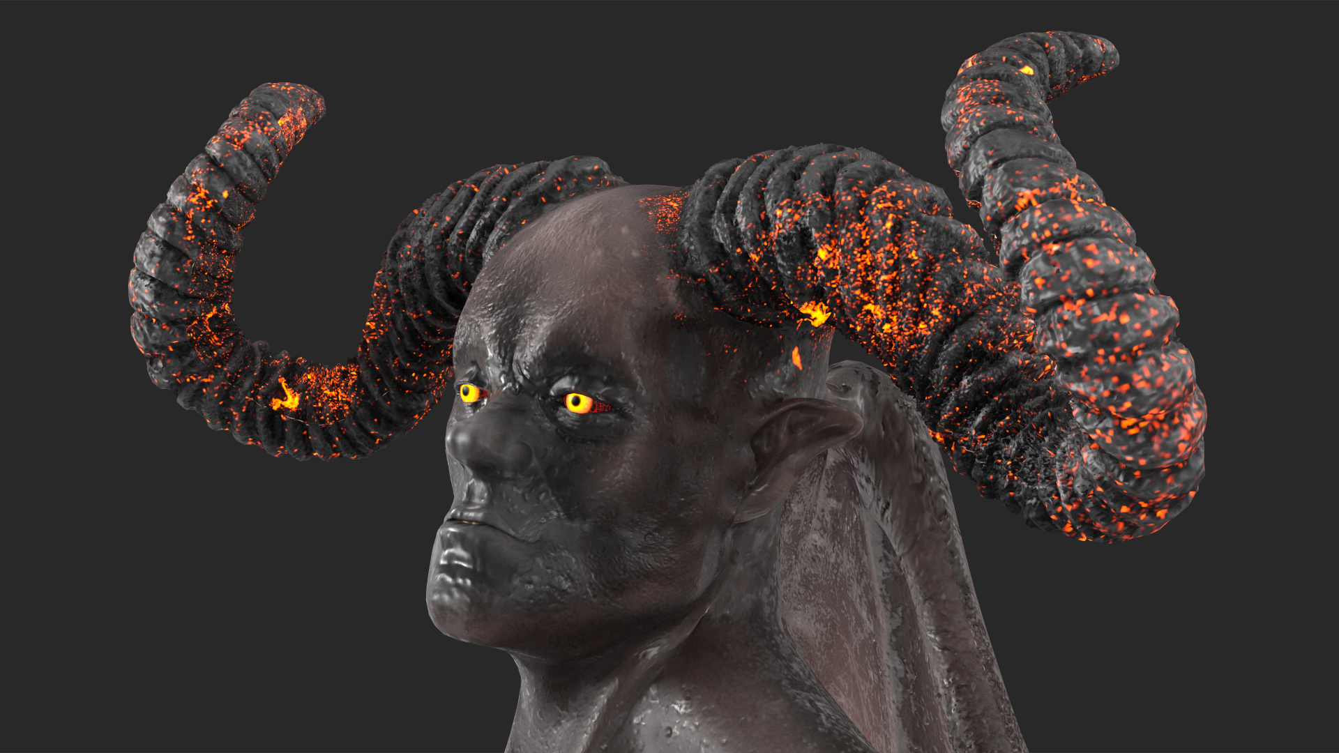 Devil Character with Trident Rigged for Maya 3D model
