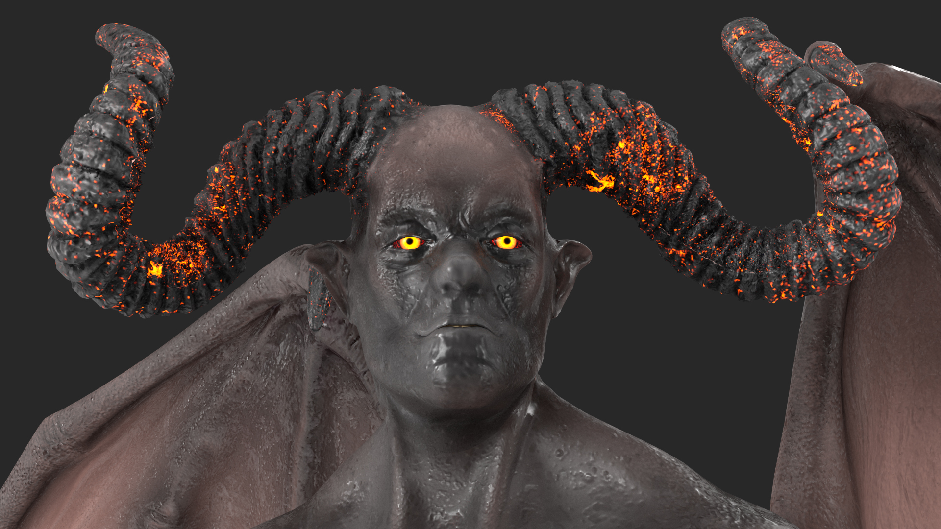 Devil Character with Trident Rigged for Maya 3D model