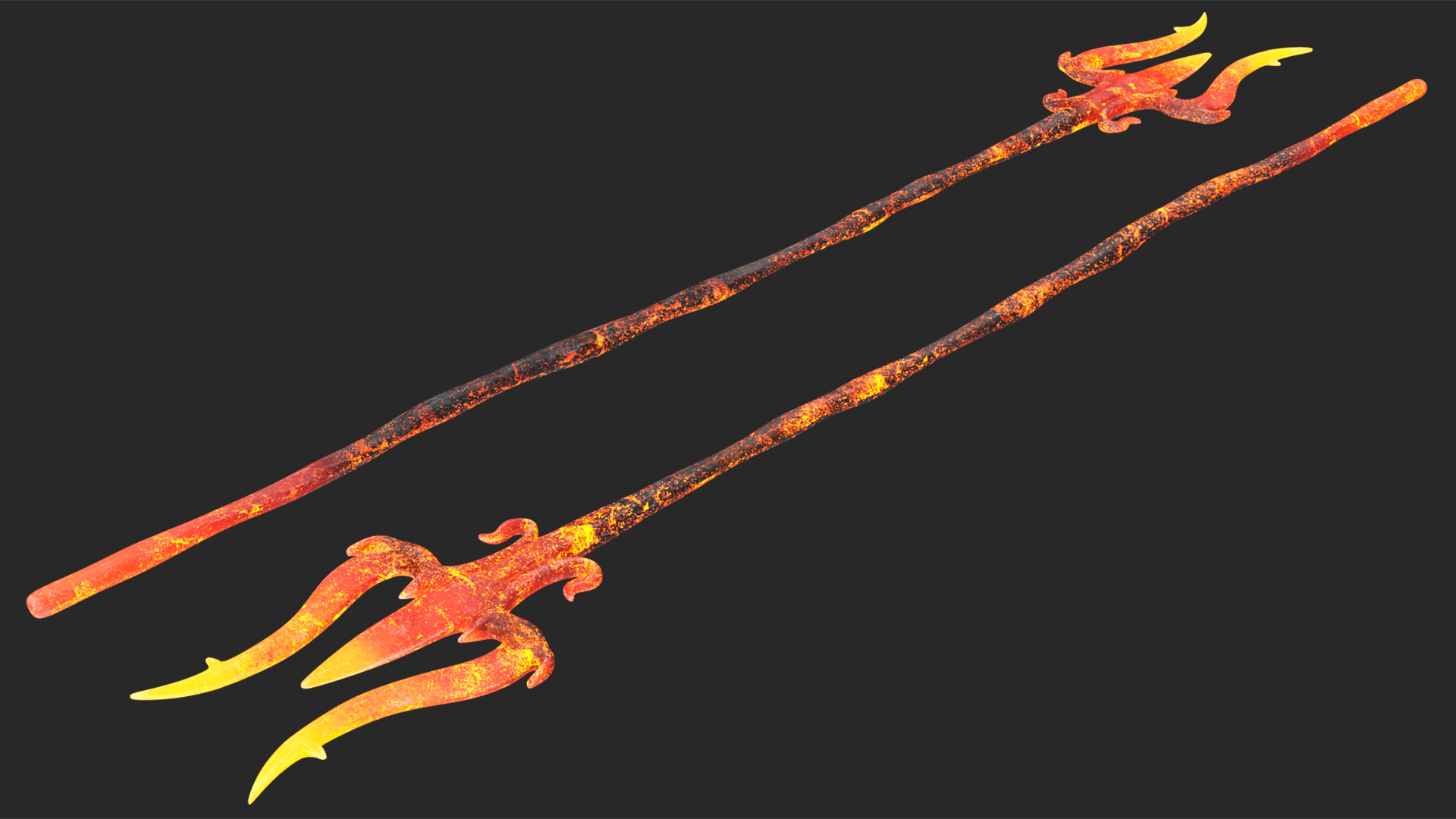 Devil Character with Trident Rigged for Maya 3D model