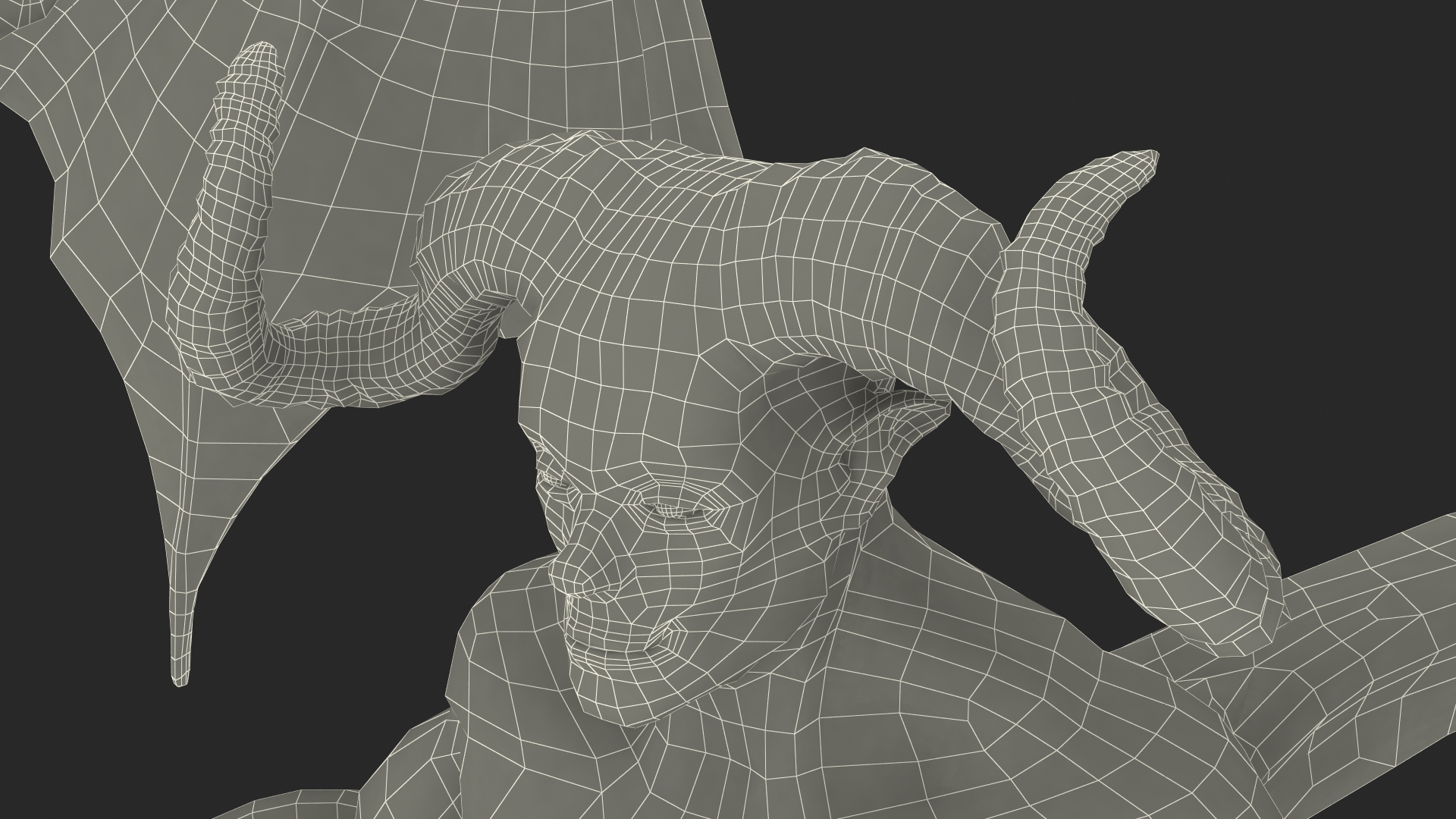 Devil Character with Trident Rigged for Maya 3D model
