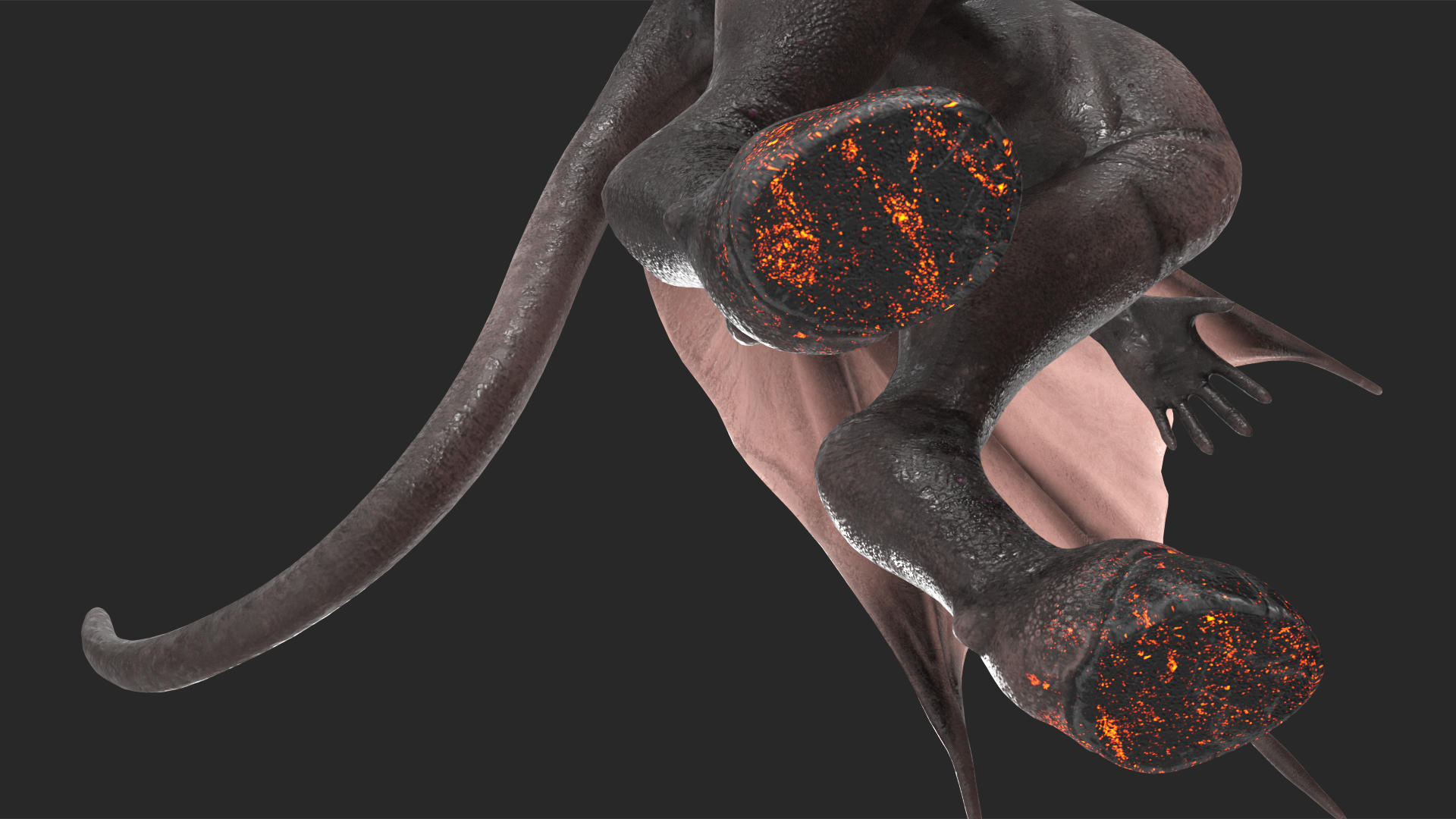 Devil Character with Trident Rigged for Maya 3D model