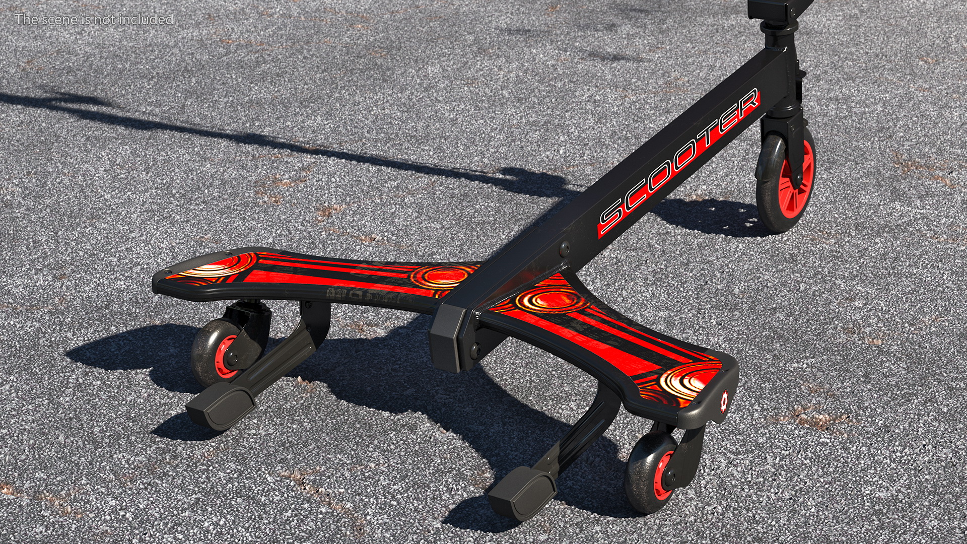 PowerWing Scooter Black Red Rigged 3D model