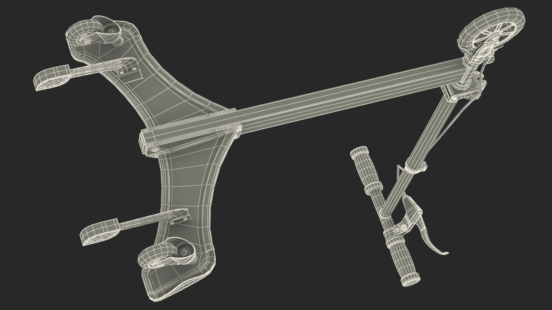 PowerWing Scooter Black Red Rigged 3D model