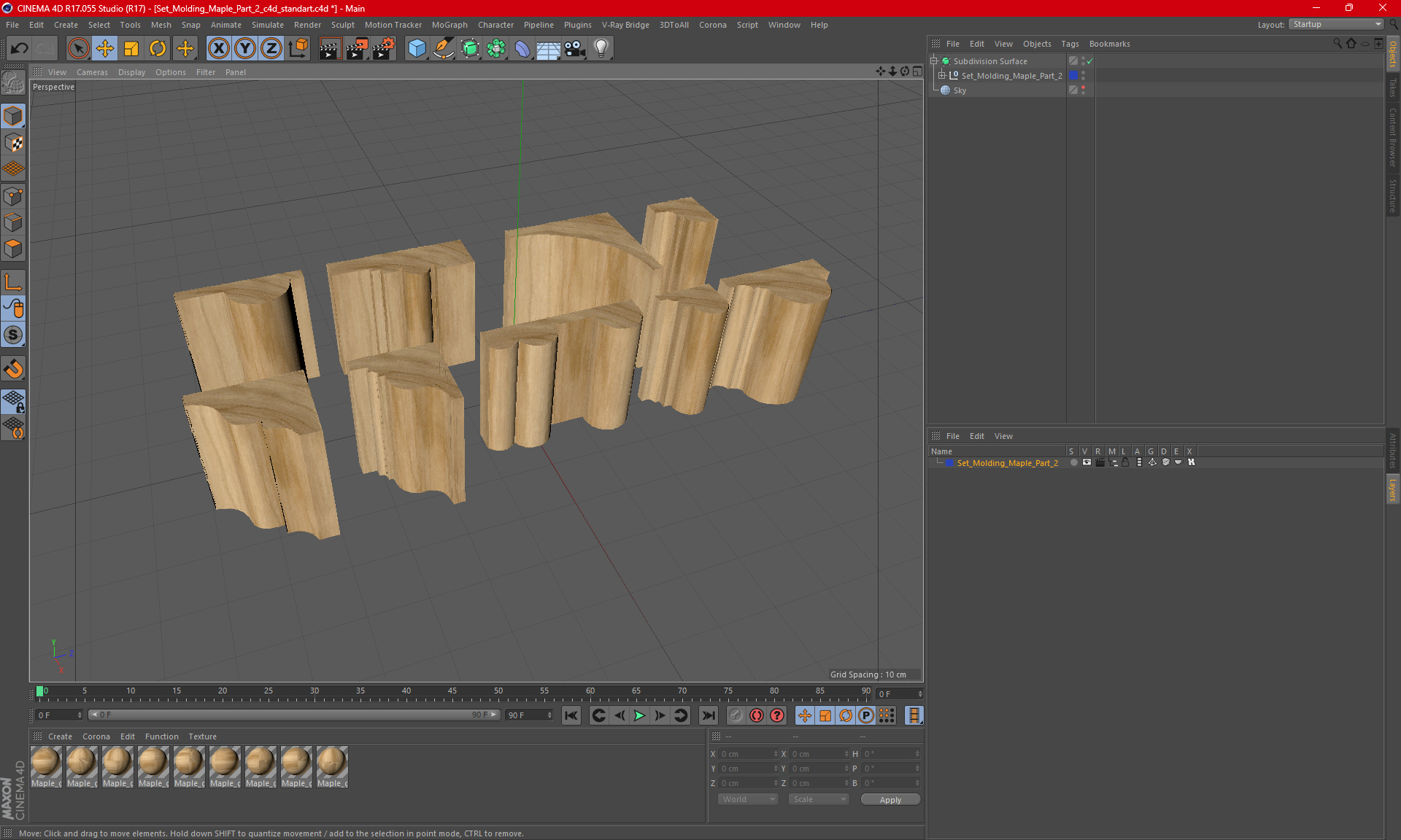 Set Molding Maple Part 2 3D model