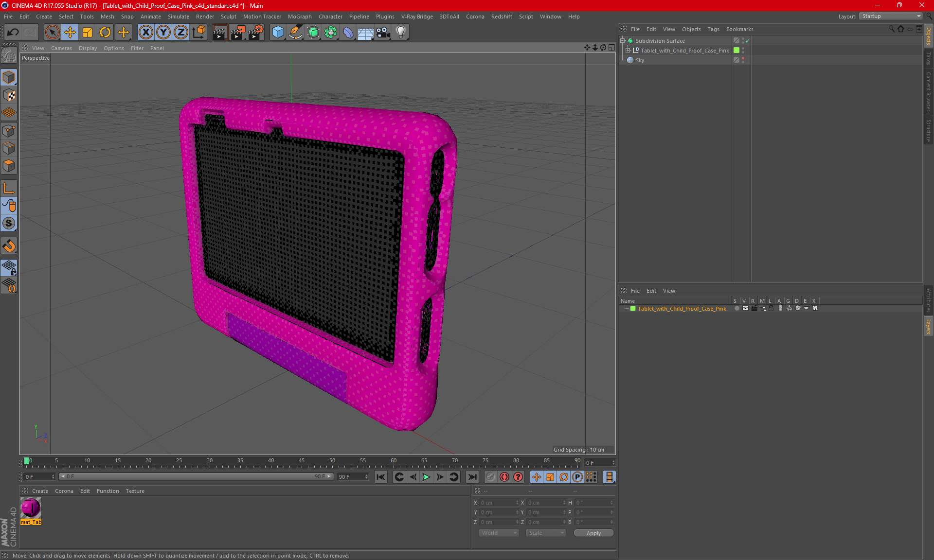 3D Tablet with Child Proof Case Pink model
