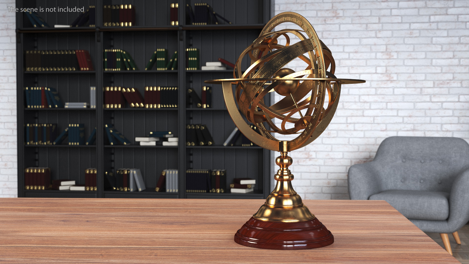 3D Bronze Antique World Globe