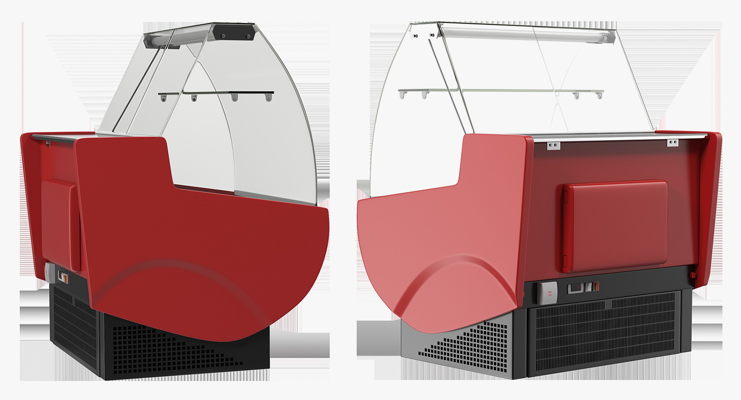 3D Supermarket Meat Curved Display