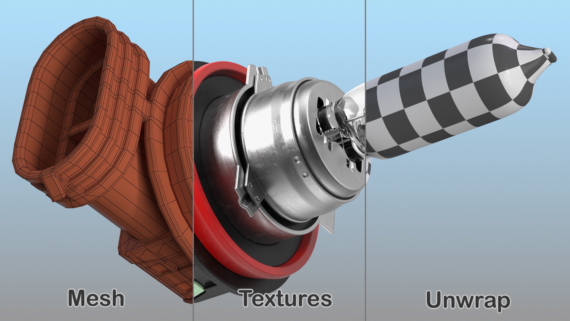 3D model H11 Car Halogen Headlight Bulb