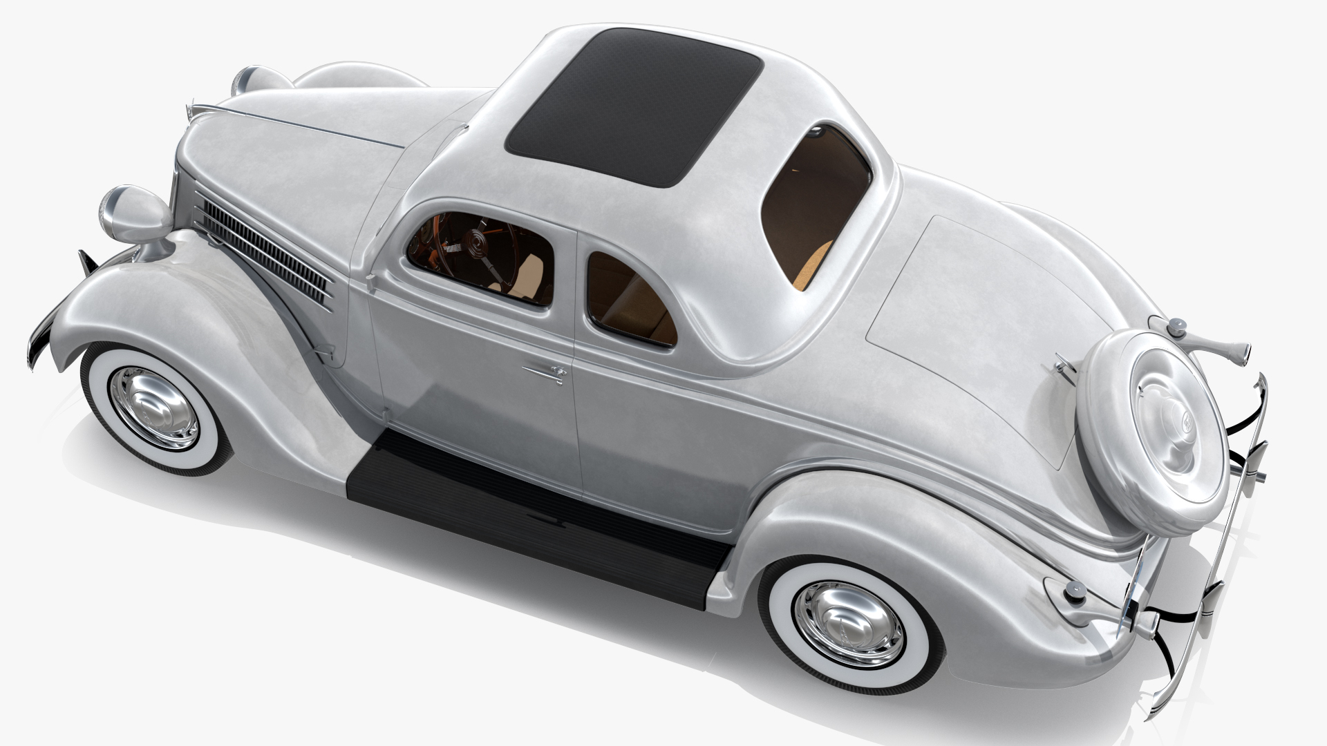 1936 Ford V8 Coupe Metallic Rigged 3D model