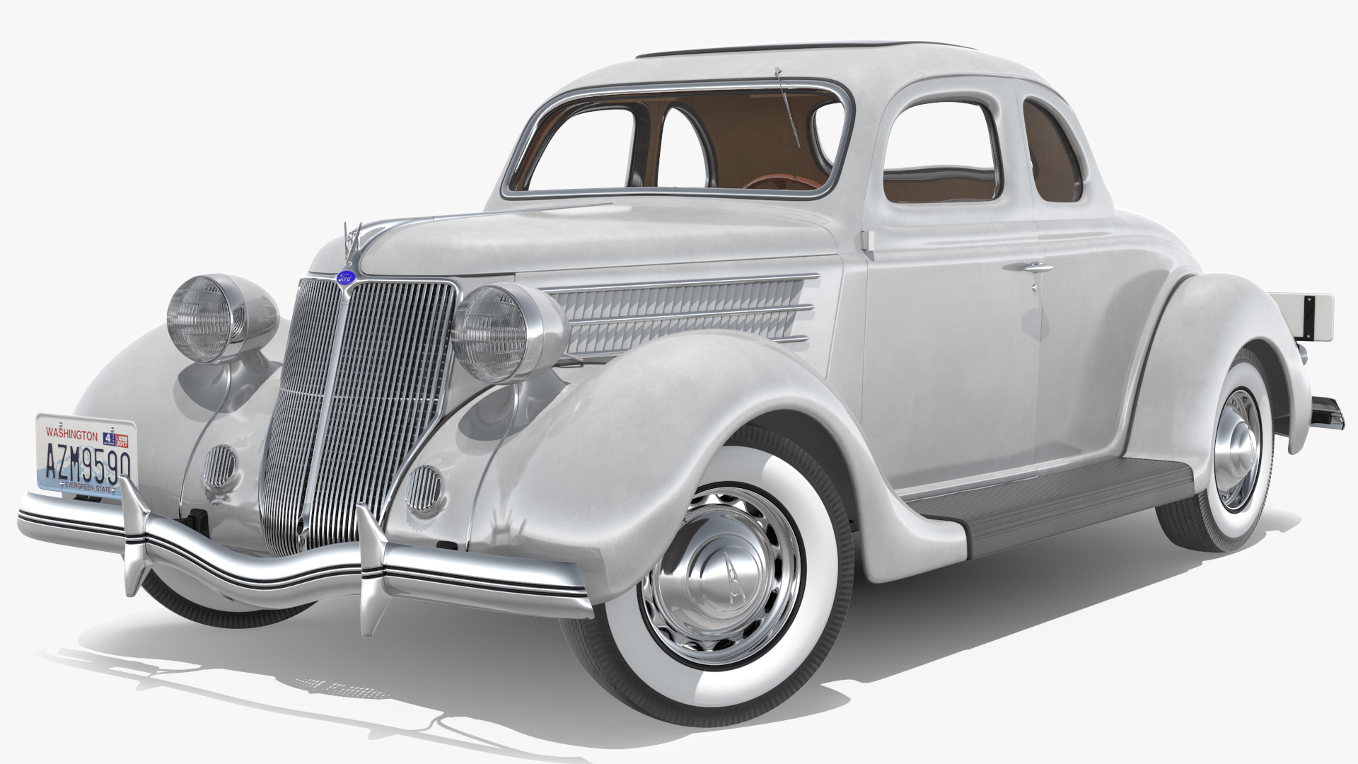 1936 Ford V8 Coupe Metallic Rigged 3D model