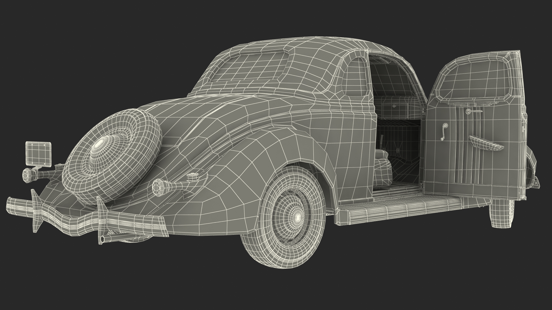 1936 Ford V8 Coupe Metallic Rigged 3D model