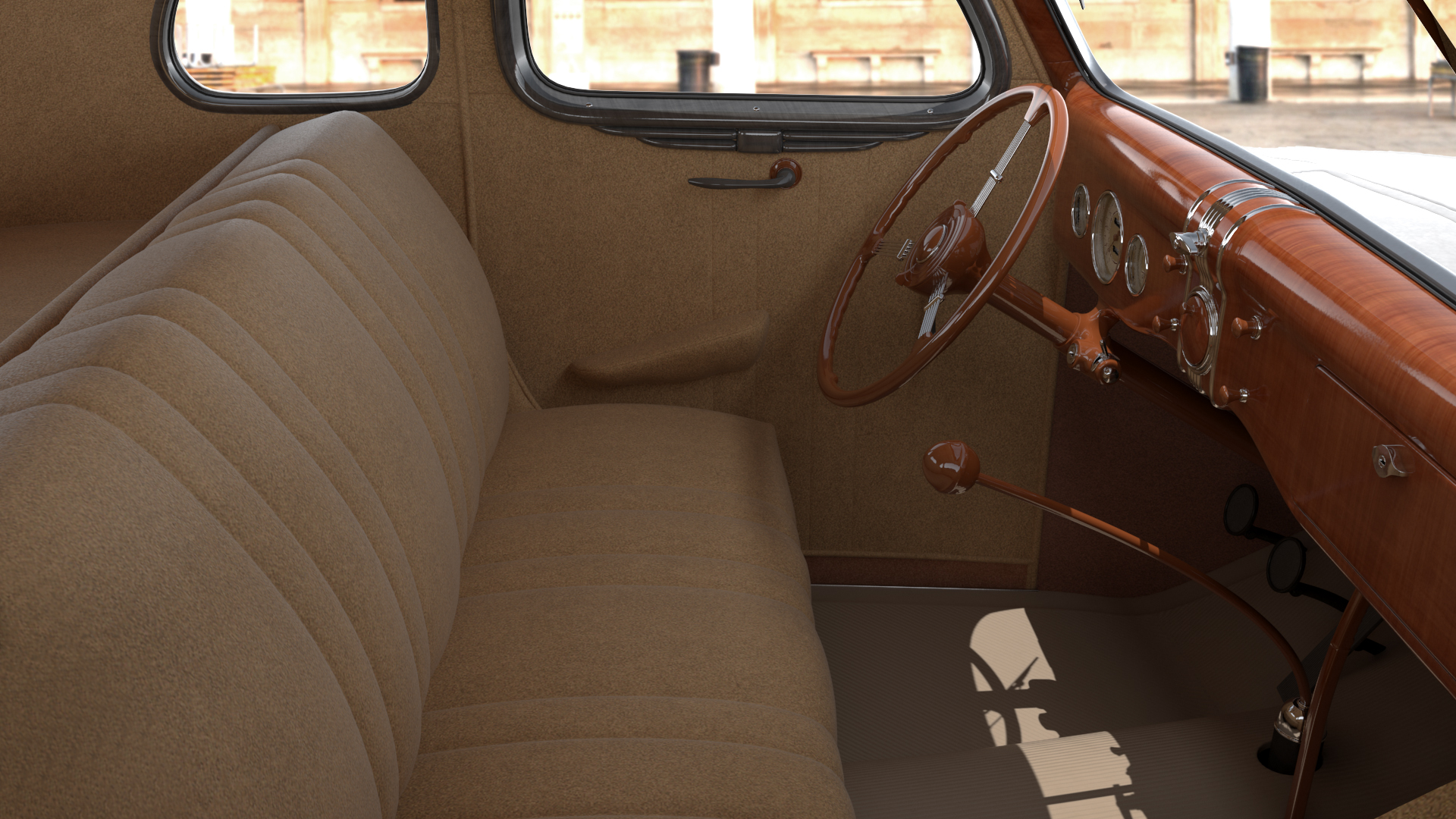 1936 Ford V8 Coupe Metallic Rigged 3D model